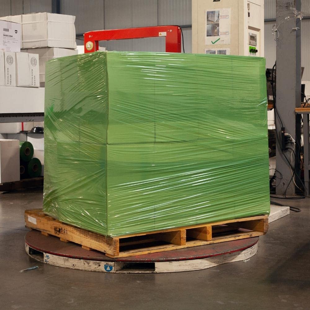 4 Pack Green Stretch Wrap for Moving - 18 Inch x 1000 Feet, 100 Gauge High Cling Plastic Film Rolls for Furniture Protection | Heavy Duty Hand Cast Stretch Film | Secure Packing, Storage & Shipping Supplies