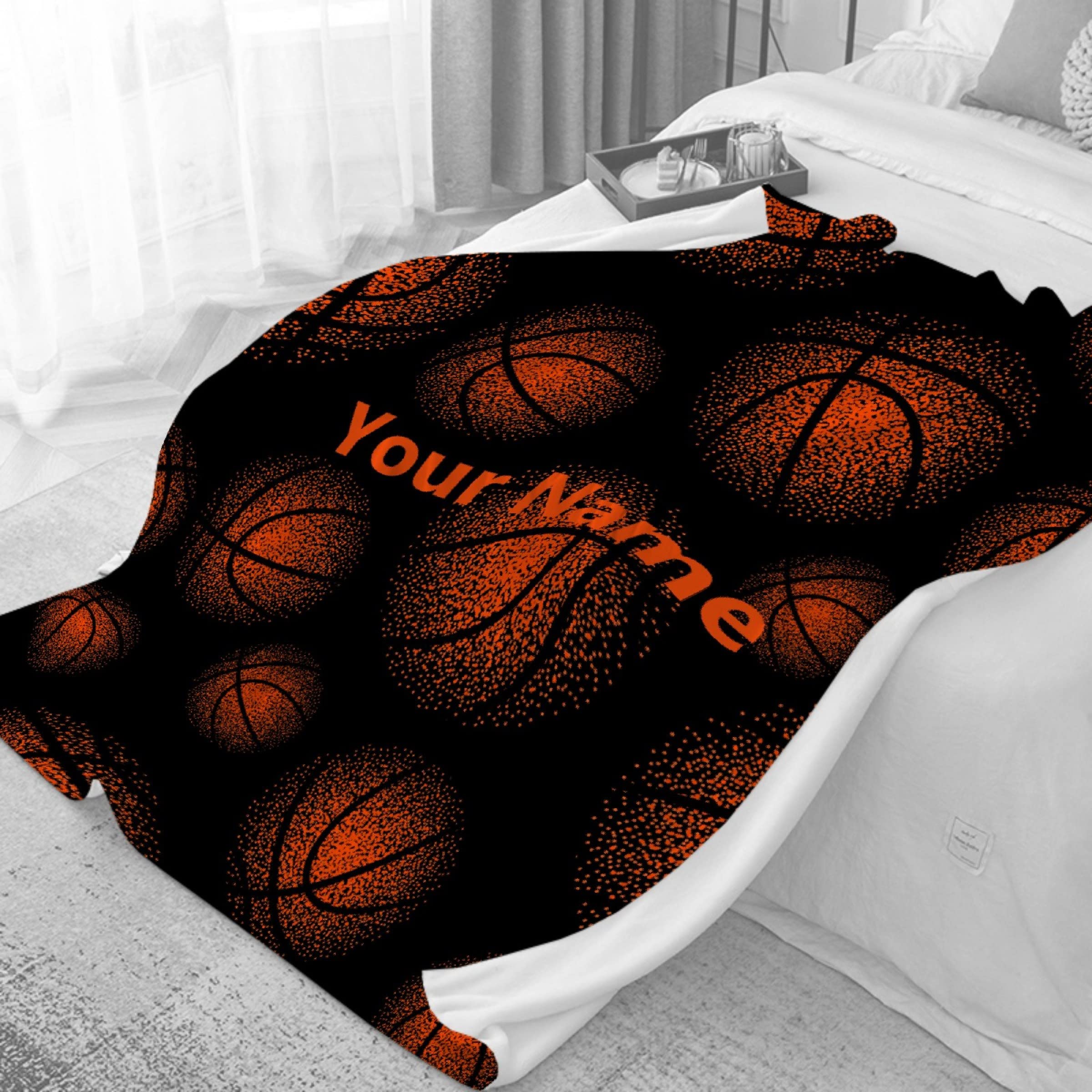 Personalized Basketball Blanket with Custom Name - 50