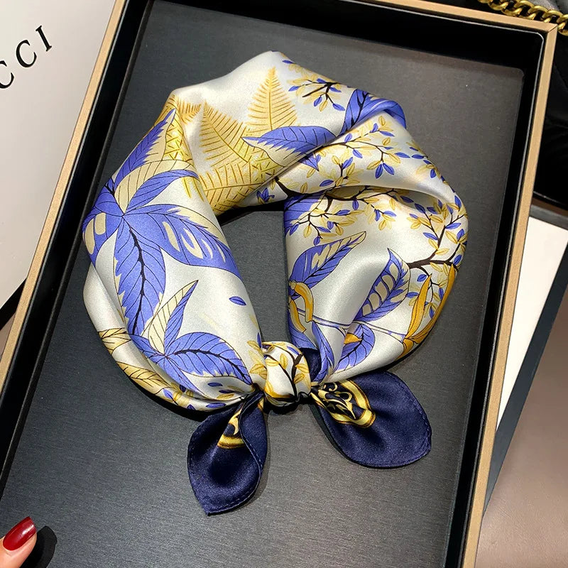 53cm Pure Silk Scarf for Women - Luxury Square Scarves & Fashionable Hair Accessories | Perfect for Hijab, Bandana, Neck Kerchief & Elegant Outfits