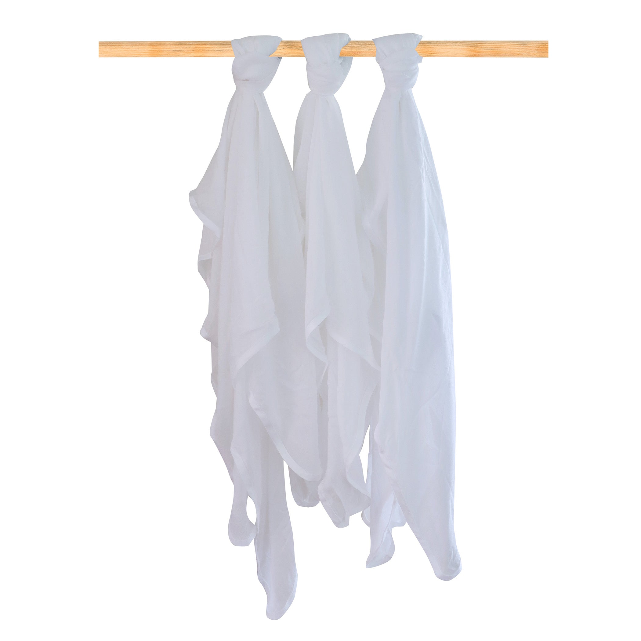 Soft Bamboo White 3-Pack Muslin Swaddle Wraps for Newborns - Breathable Baby Blankets for Swaddling, Nursing & Comfort | Perfect for Nursery, Travel & Photo Shoots