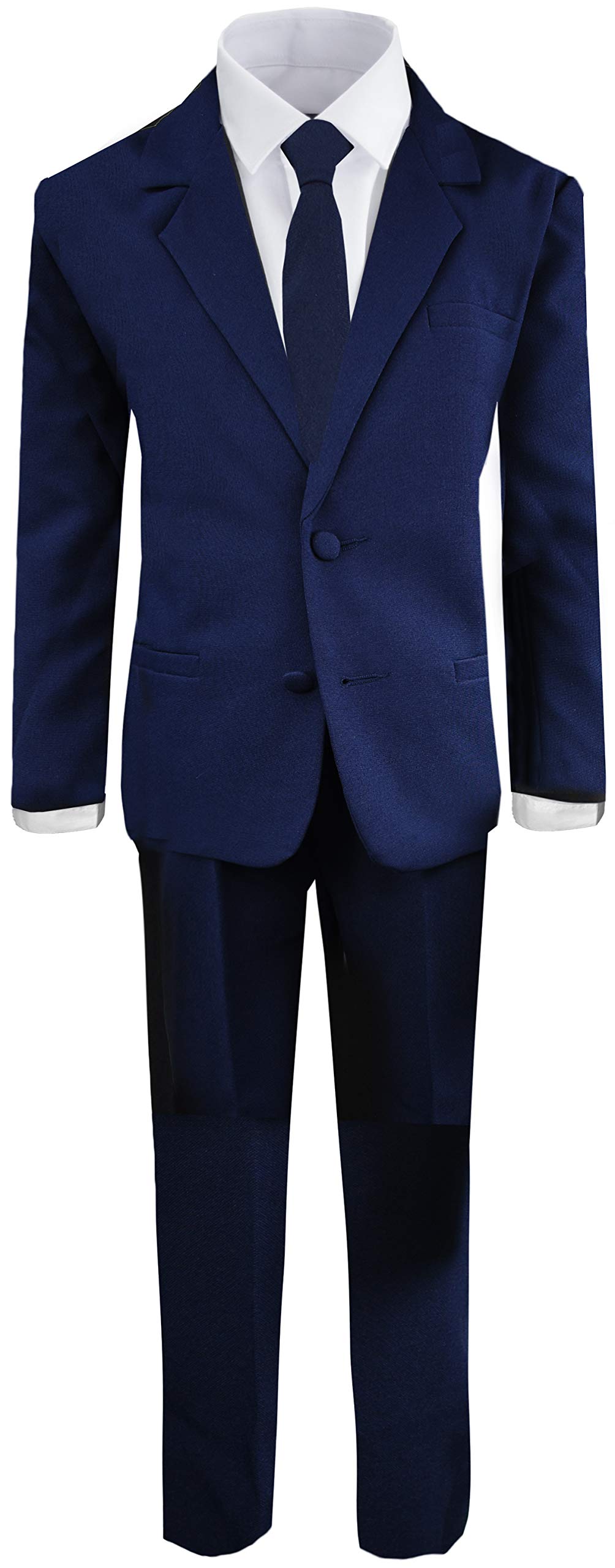 Black Bianco Boys' Formal Suit Set with Shirt & Vest for Weddings & Events