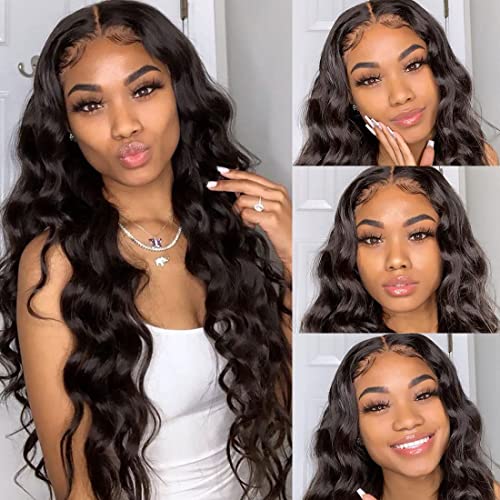 Nadula 10A 4x4 Brazilian Body Wave Transparent Lace Closure Wig - Pre Plucked with Baby Hair, Glueless 150% Density, 24 Inch Virgin Human Hair for Black Women | Perfect for Daily Wear, Parties & Special Occasions