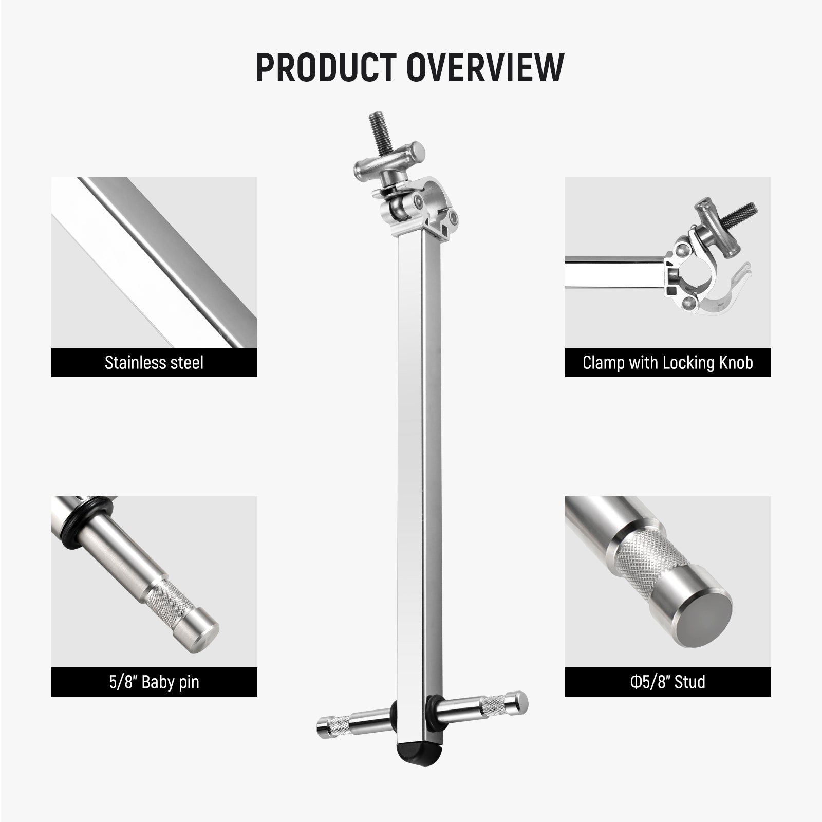 NEEWER UA038 Offset Arm with Clamp & Dual 5/8