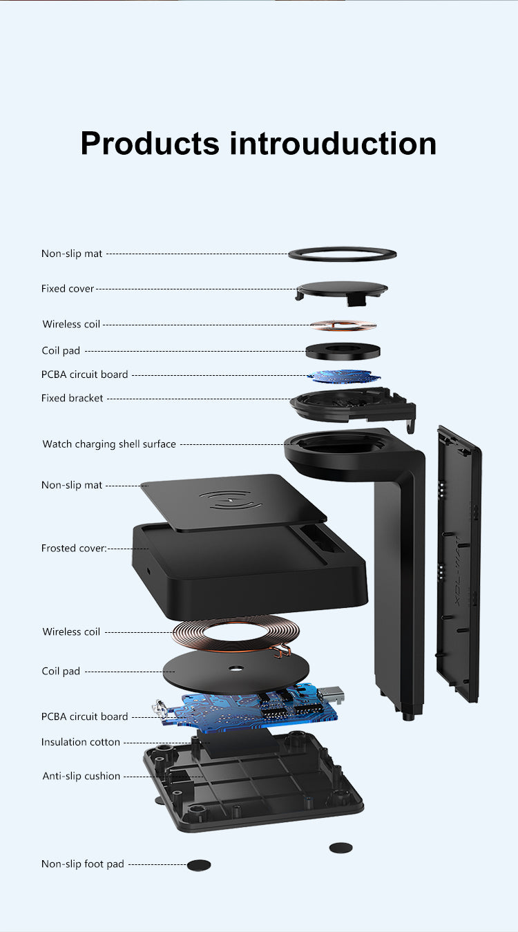 2 in 1 Apple Wireless Charger WA11 - Fast Qi-Certified Charging Stand for iPhone 14/13/12 & AirPods - Perfect for Home, Office & Nightstand Use