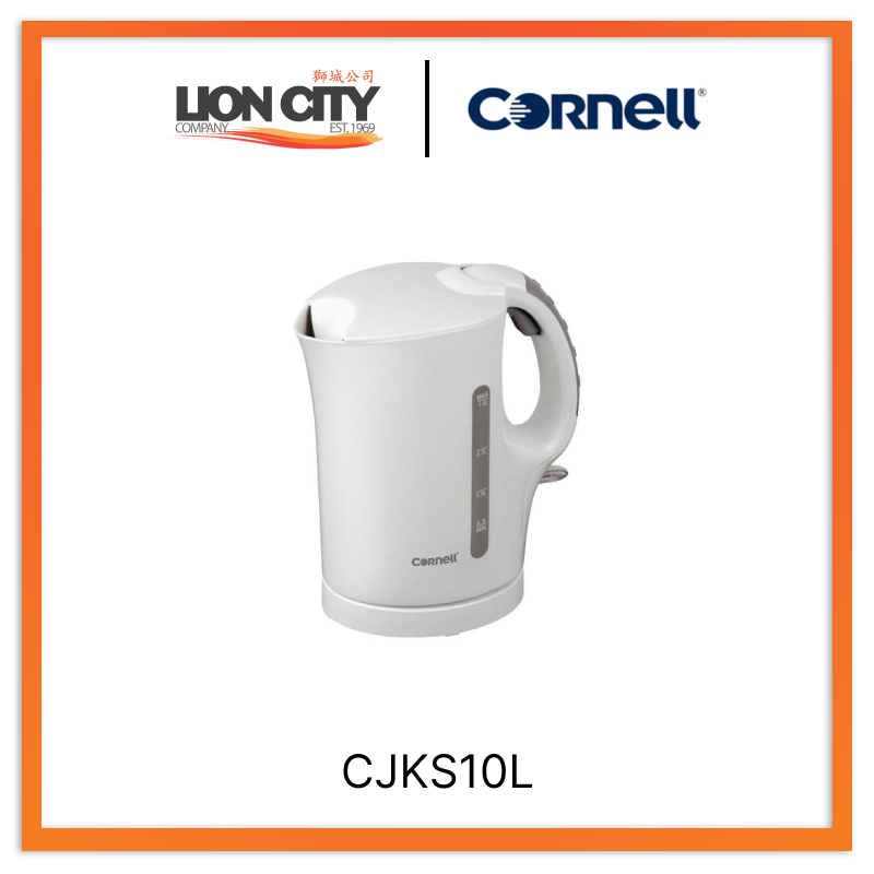 Cornell Electric Jug Kettle 1L CJKS10L - Fast Boiling, Auto Shut-Off, Cordless - Perfect for Home, Office & Tea/Coffee Lovers