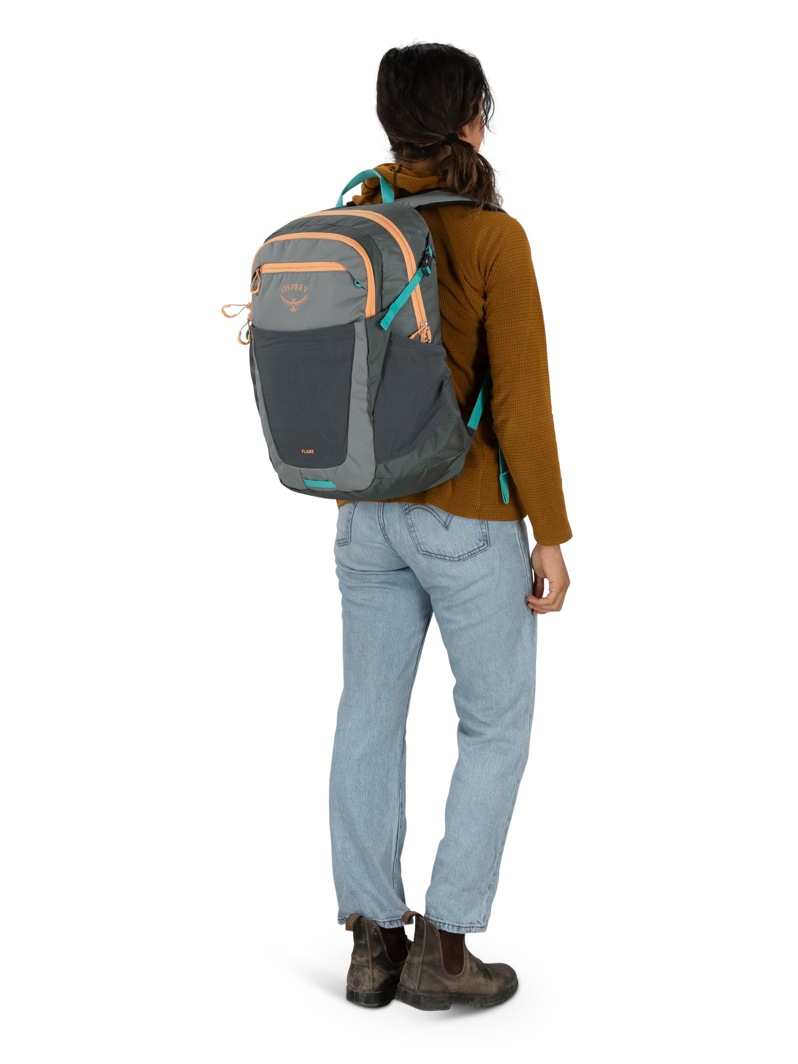 Osprey Flare 27 Backpack - Medium Grey/Coal Grey - Lightweight Hiking Daypack for Travel, Commuting & Outdoor Adventures