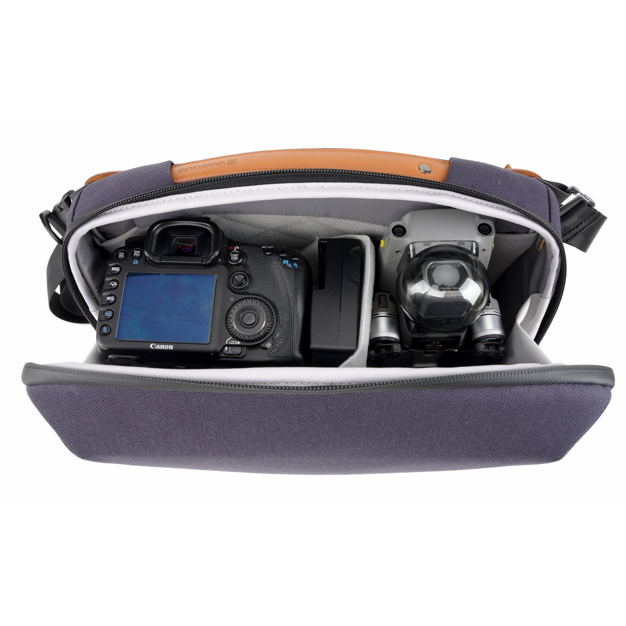VEO City CB34 NV Crossbody Camera Bag for DSLR - Waterproof & Anti-Theft Design, Navy Blue - Perfect for Travel, Hiking & Everyday Use