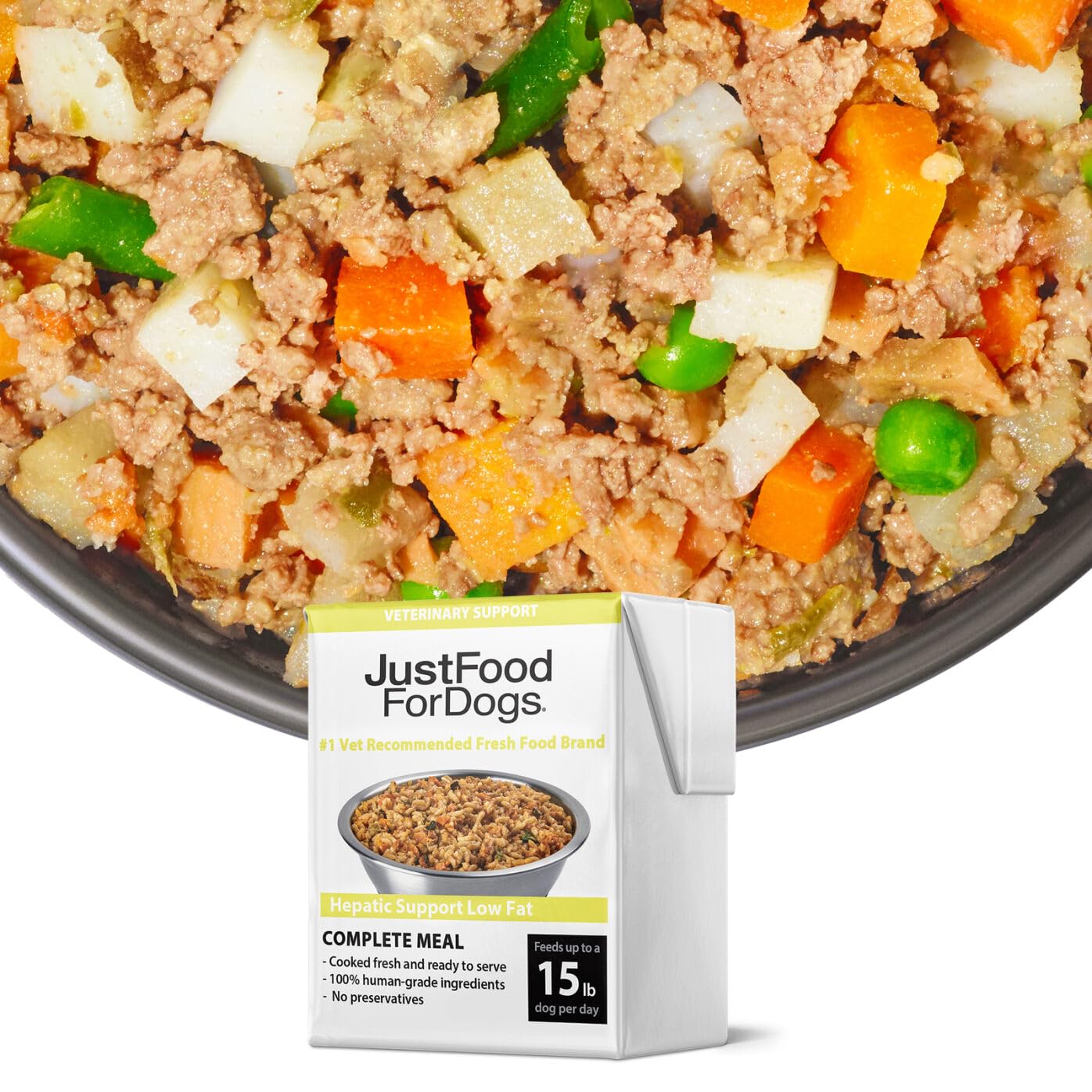 JustFoodForDogs Pantry Fresh Wet Dog Food for Liver Health - Low Fat Hepatic Support, Human-Grade Dog Food, 12.5 oz (Pack of 12) | Ideal for Dogs with Liver Conditions, Digestive Issues & Sensitive Stomachs