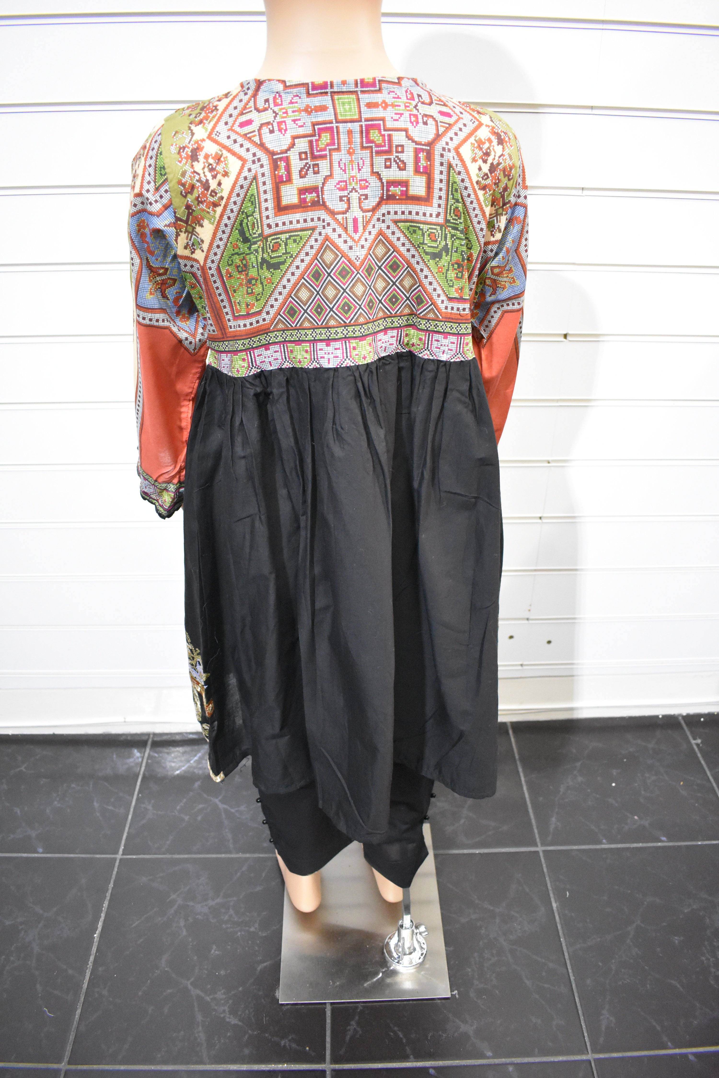 Ethnic Embroidered Kids Peplum Dress with Pearl Detail Pants - Perfect for Birthday Parties & Special Occasions