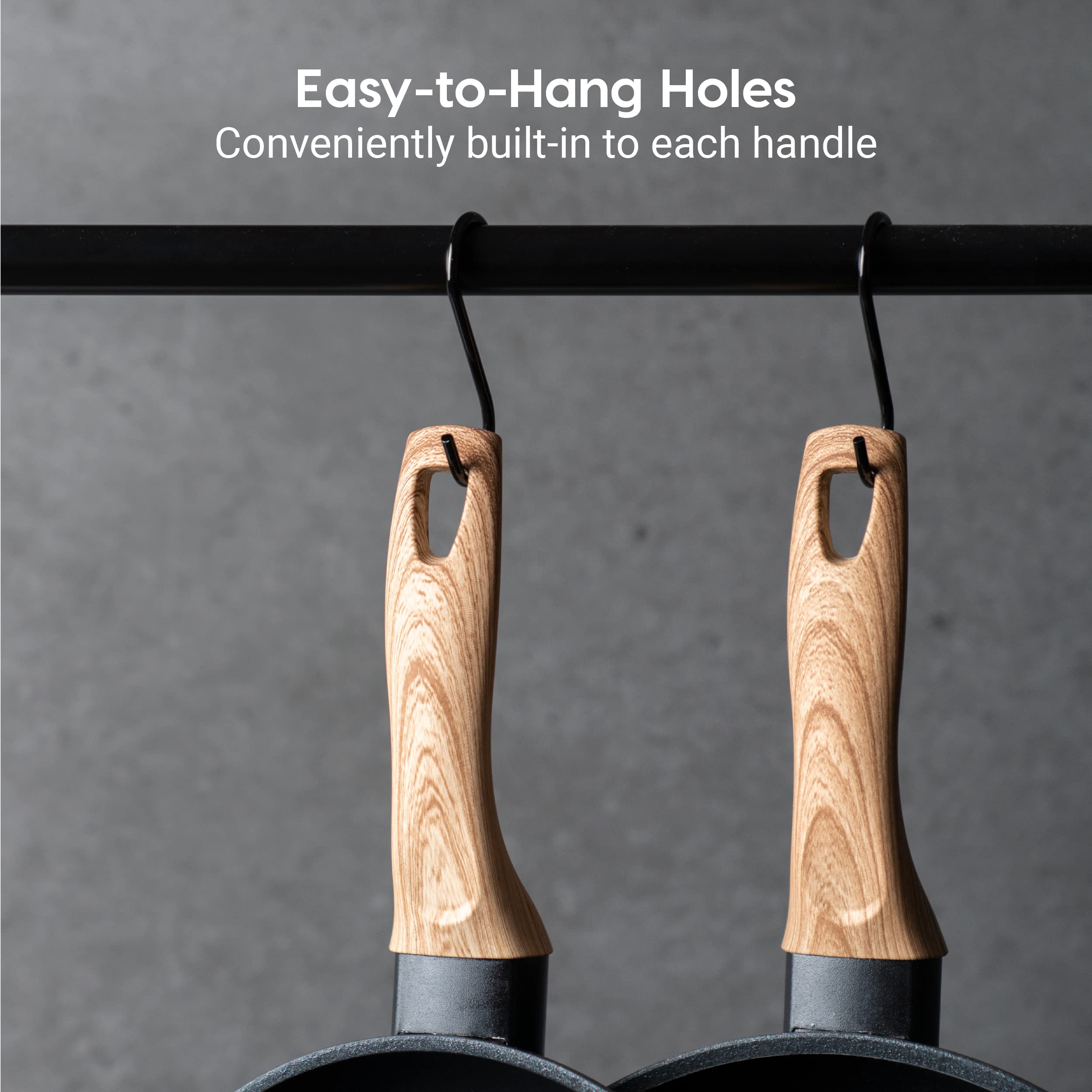 IRIS USA Non-Stick Frying Pan Set - MEGASTONE Coated Skillet for Healthy Cooking, 9.5 & 11 Inch Fry Pans - Perfect for Sautéing, Frying & Omelets | Dishwasher Safe & PFOA-Free