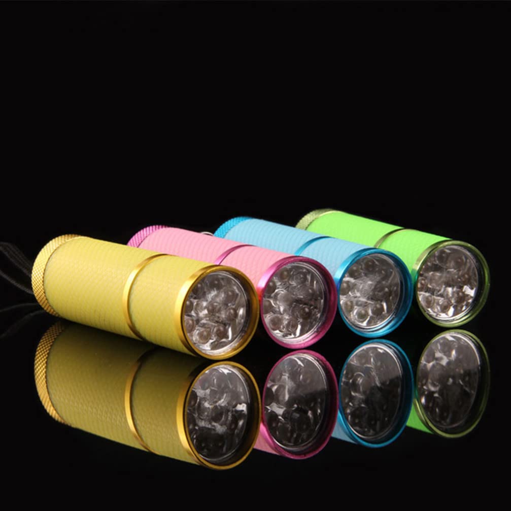 FOMIYES 4Pcs Mini LED Flashlight UV Lamp - 9 LED Nail Polish Dryer & Portable UV Light for Gel Nails - Perfect for Home Manicure, Nail Salon, Travel & Emergency Use