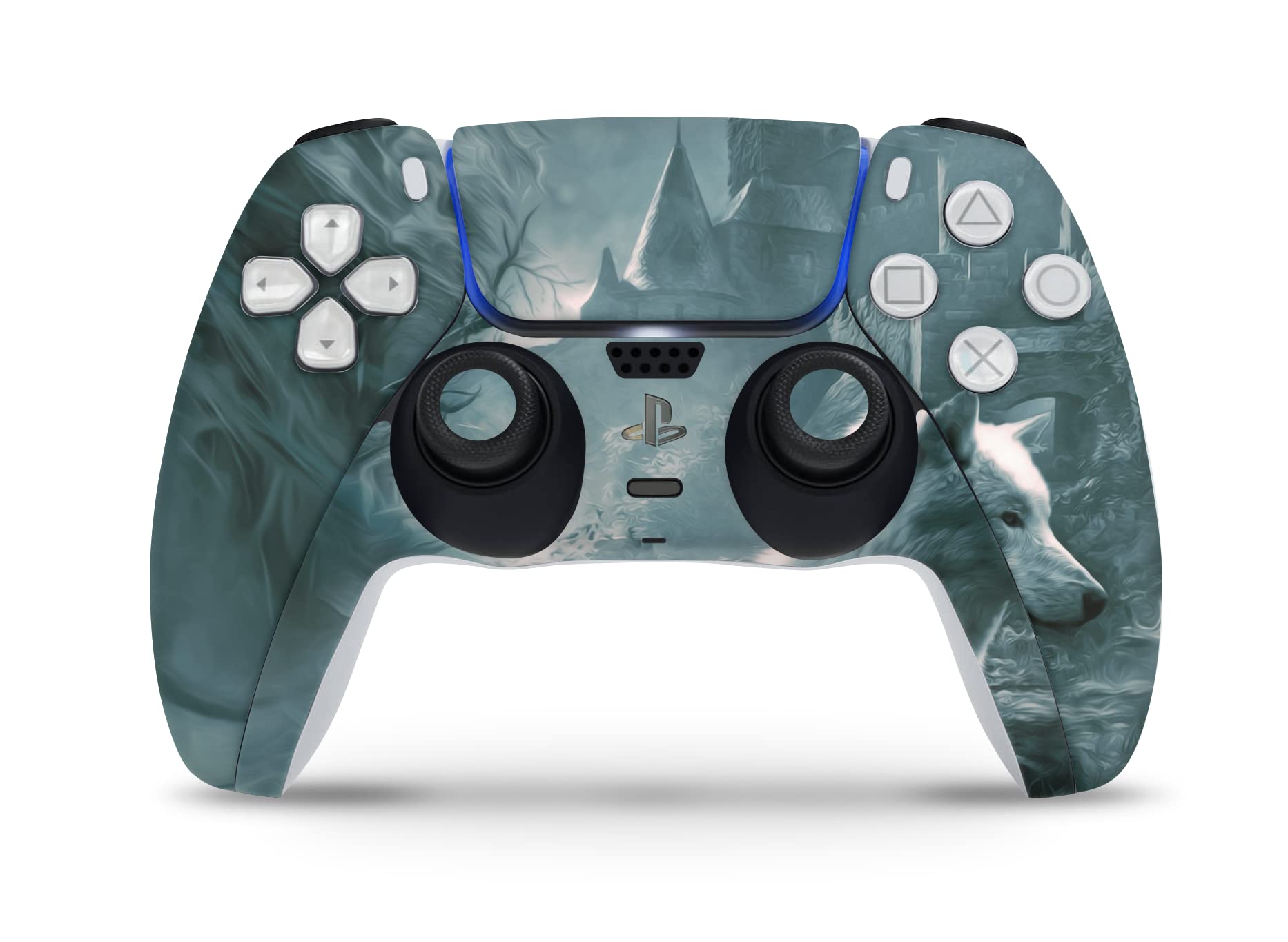 Premium Skins4u Vinyl Sticker Skin for PlayStation 5 Digital Edition - Customizable PS5 Console & Controller Cover with Ghost Wolf Design | Perfect for Gaming Protection & Personalization | Great Gift for Gamers
