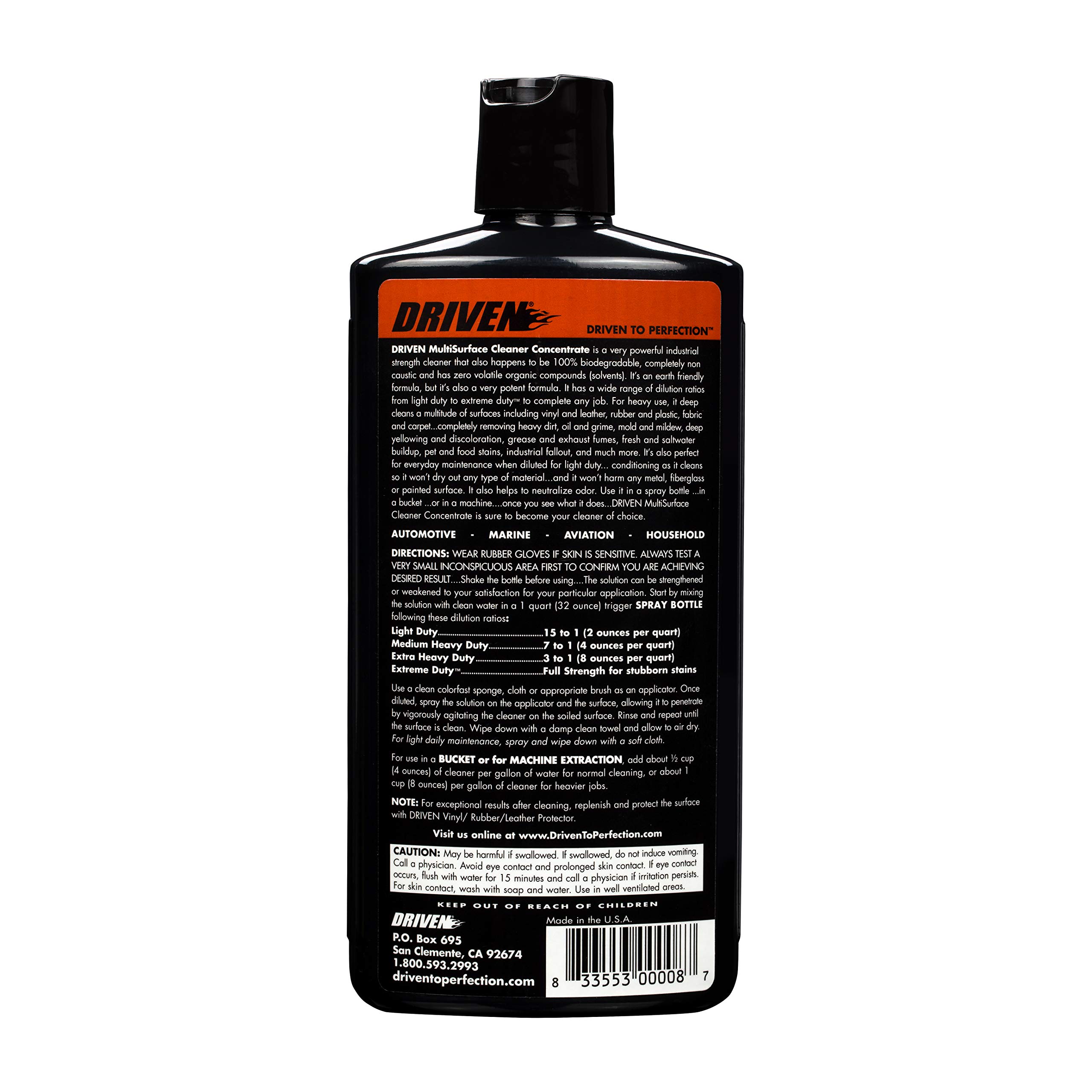 DRIVEN Multi-Surface Cleaner Concentrate - All-Purpose Cleaning Solution for Kitchen, Bathroom, Floors & More | Eco-Friendly & Powerful Formula