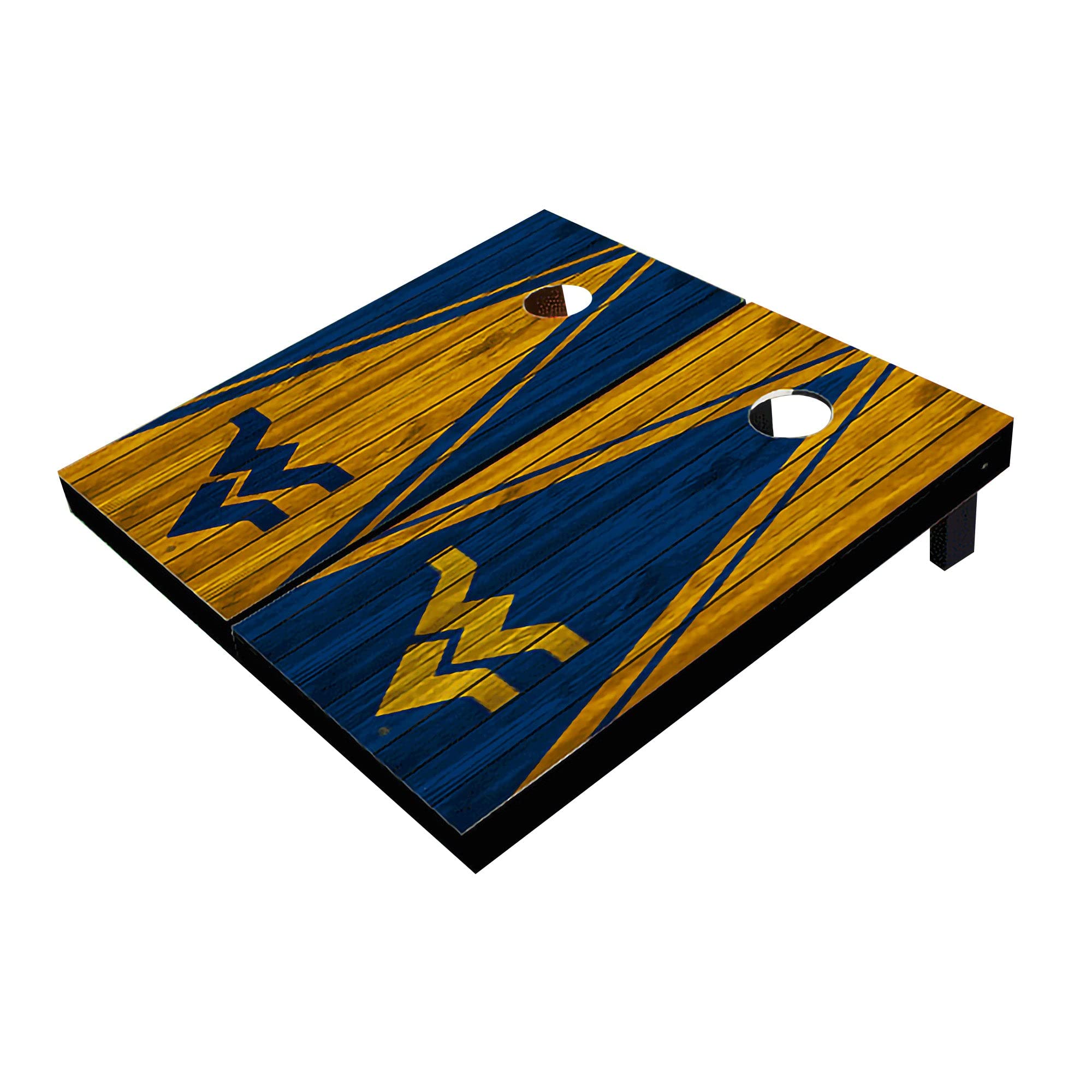 Premium West Virginia Alternating Triangle #4 Cornhole Boards Set - 2 Boards & 8 Bags - Custom Size & Accessories - Perfect for Backyard Parties, Tailgating & Outdoor Games