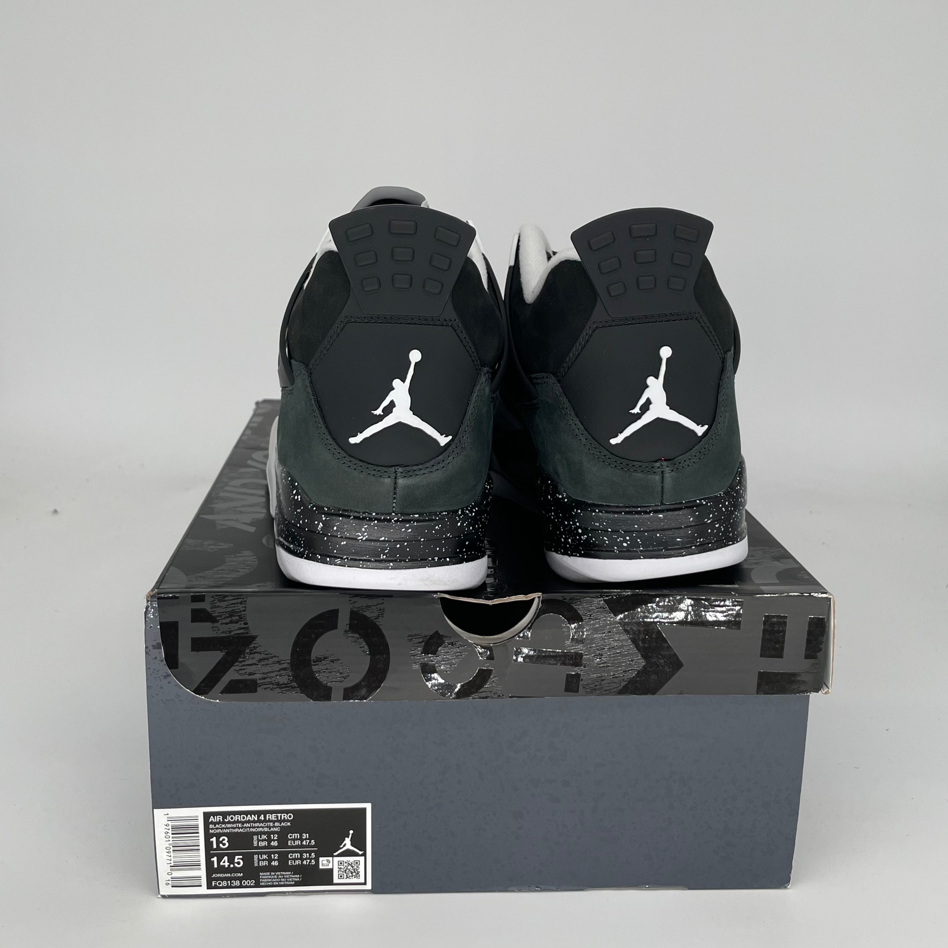 AIR JORDAN 4 FEAR Men's Basketball Shoes Size 13 - Black/Dark Grey (FQ8138-002) | Retro Sneakers for Streetwear & Casual Outfits