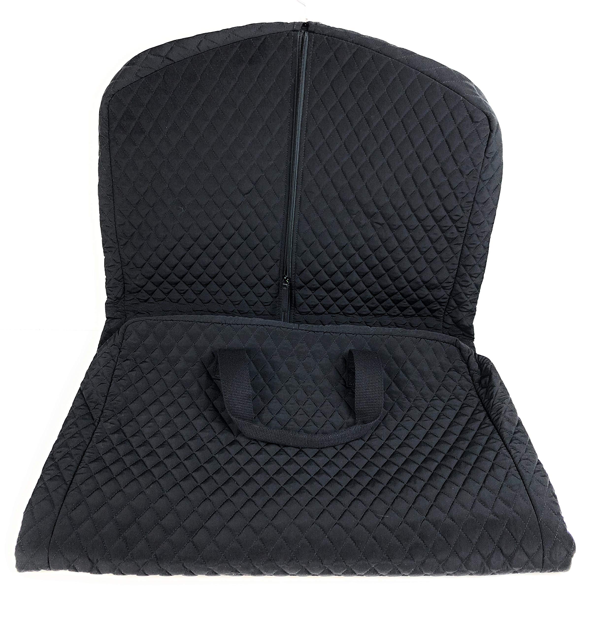 Vera Bradley Classic Black Quilted Microfiber Travel Garment Bag - Perfect for Business Trips, Weddings & Weekend Getaways | Wrinkle-Resistant Carry-On Organizer for Suits & Dresses