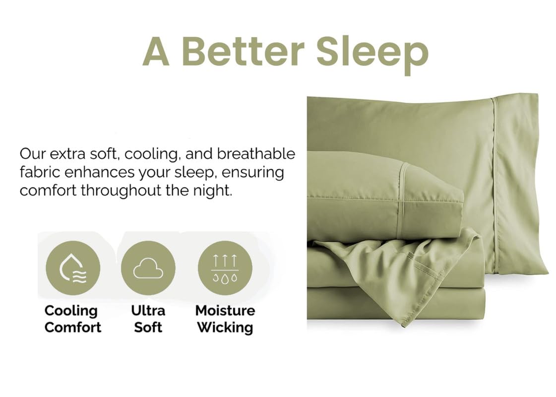 600 Thread Count Percale Cotton King Size Bed Sheet Set - Ultra Soft & Breathable Deep Pocket Sheets for Cool & Comfortable Sleep - Perfect for Luxury Hotels, Master Bedrooms & Guest Rooms