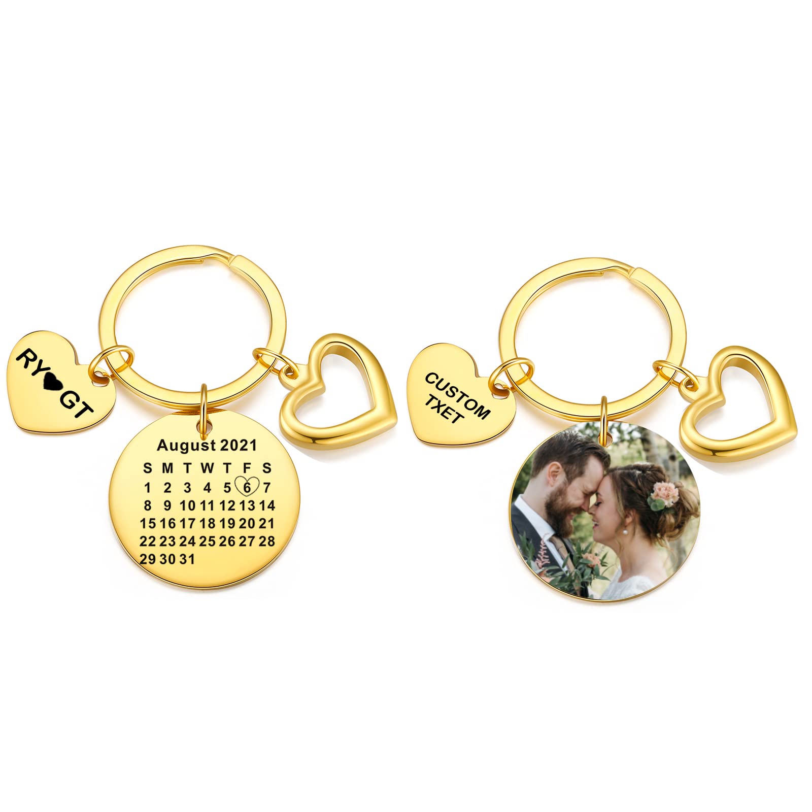 Custom Photo Keychain - Personalized Birthday Gifts for Women, Wedding Gifts, Anniversary Presents for Husband & Boyfriend - Perfect for Couples, Bridal Party Favors & Romantic Keepsakes