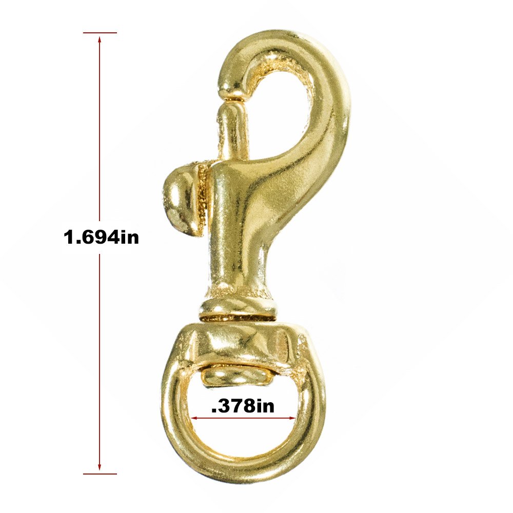 Premium Brass Swivel Snap Hooks - 15 Pack (3/8 Inch) - Heavy Duty Keychain Clips for Keys, Purses, Backpacks & Pet Leashes - Durable Metal Hardware for DIY Crafts & Outdoor Gear