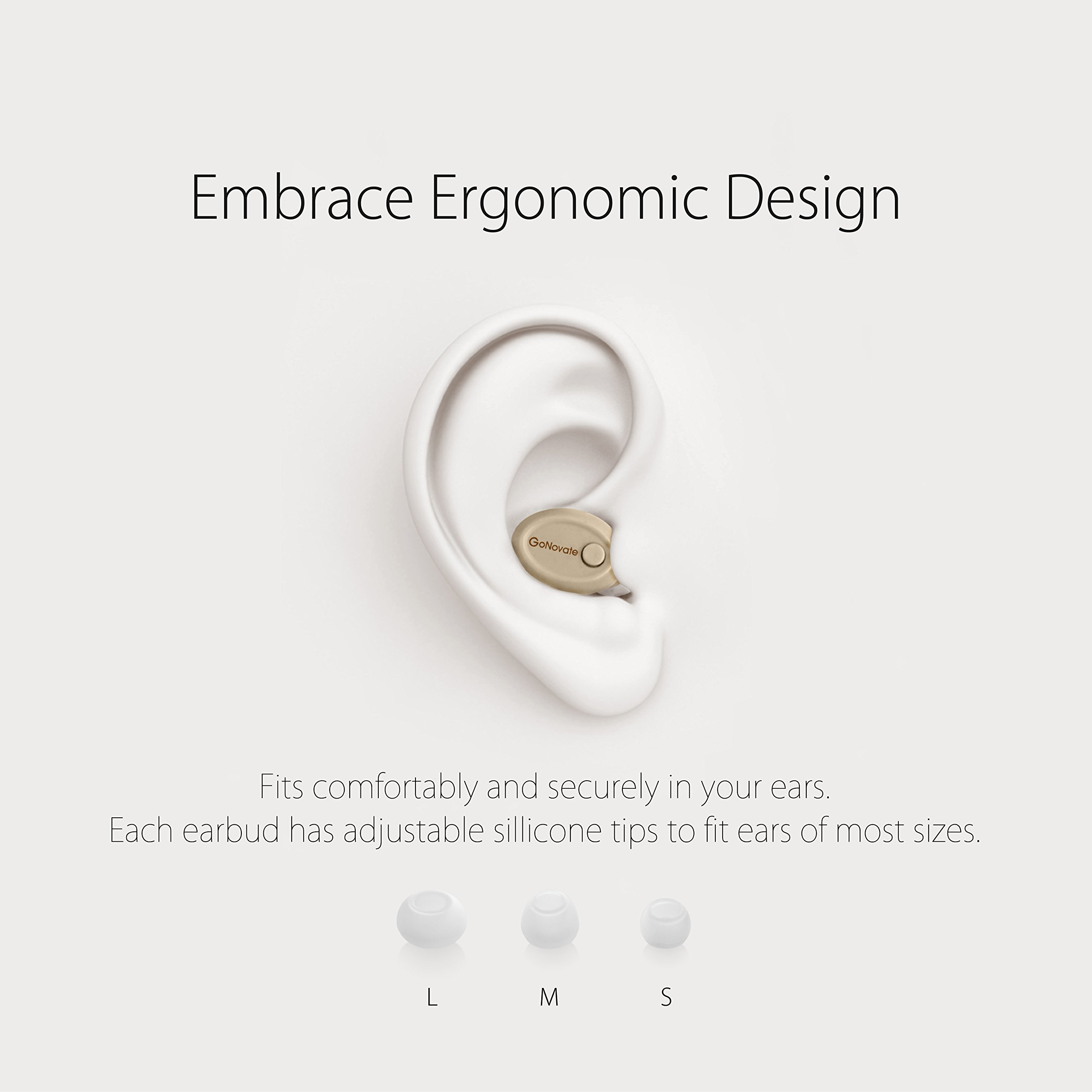 G8 Bluetooth Earpiece Wireless Mini Earbuds - 6 Hours Playtime, Magnetic USB Charging, Tiny Invisible Headphones with Mic for Samsung Galaxy (Khaki) - Perfect for Driving, Workouts & Hands-Free Calls