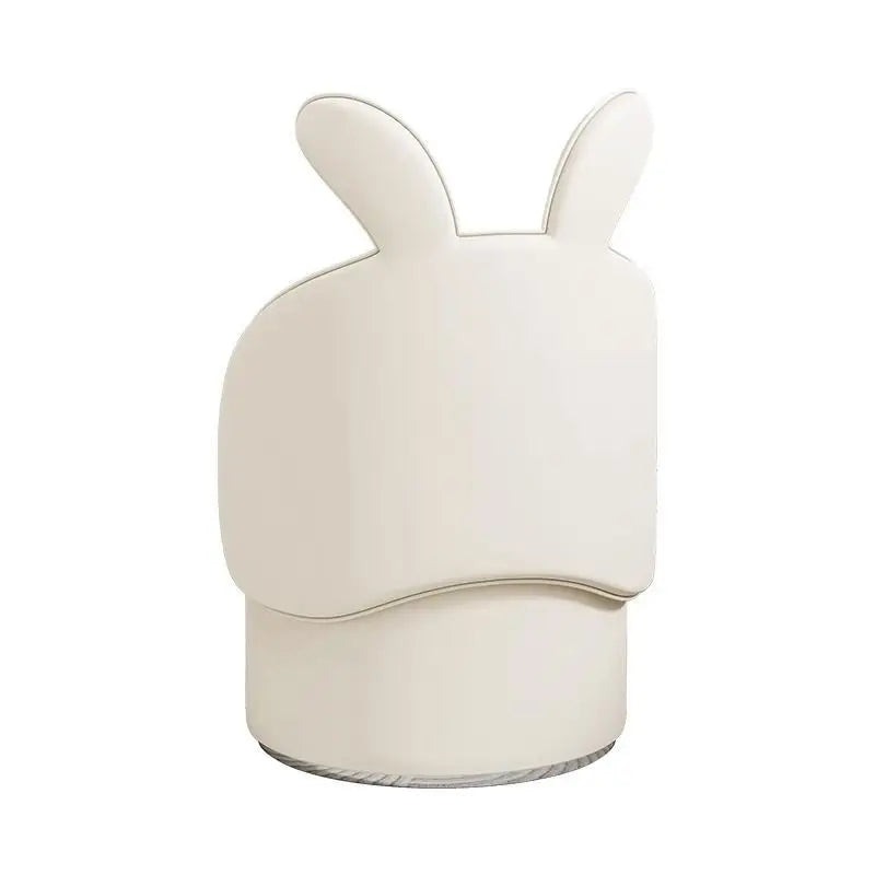 Cute Bunny Girl Round Stool for Bedroom - Soft Plush Accent Seat for Kids Room, Nursery, or Play Area