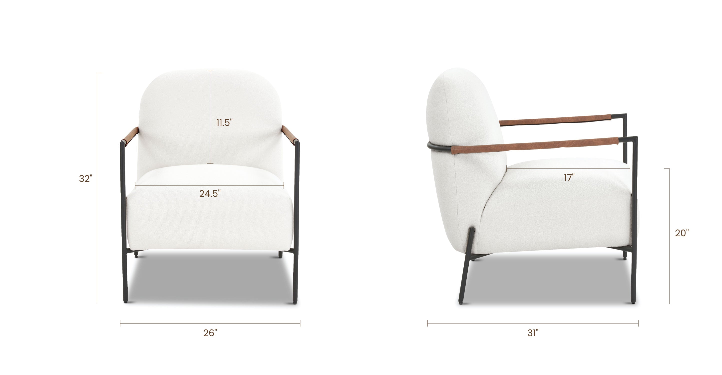 Ghent Lounge Chair - Modern Comfortable Accent Chair for Living Room, Bedroom & Office - Perfect for Relaxing, Reading & Lounging