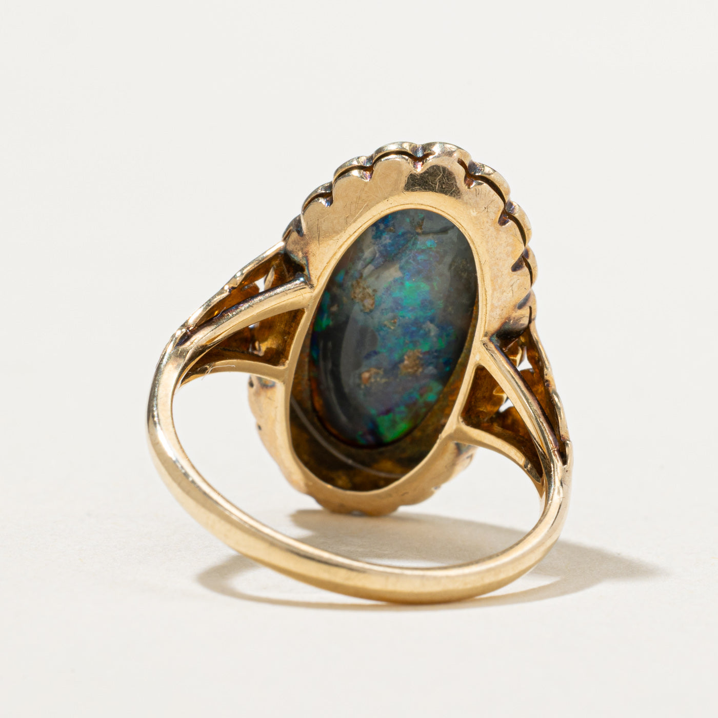 Exquisite Black Opal & Seed Pearl Cocktail Ring - 2.10ctw Gemstone Jewelry - Size 5.25 - Elegant Statement Ring for Evening Parties, Weddings & Special Occasions