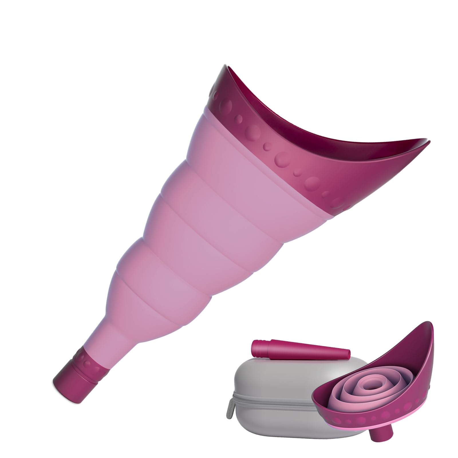 Foldable Female Urinal Device - Portable SheWee Pee Funnel for Women Travel, Stand to Pee Cup with Tube Case - Perfect for Camping, Hiking & Road Trips