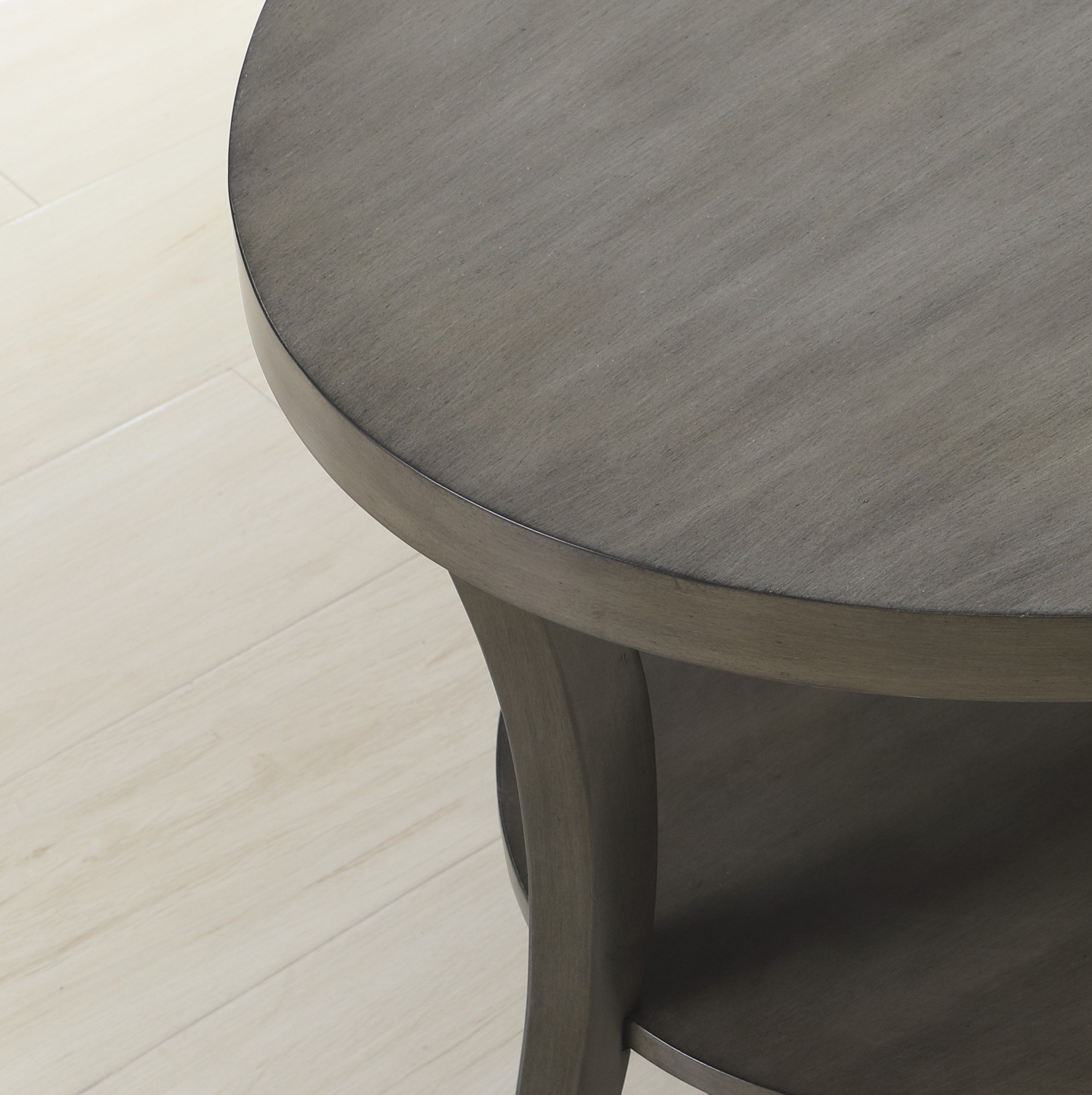 Roundhill Furniture Perth Contemporary Oval Shelf End Table - Modern Gray Side Table for Living Room, Bedroom & Office - Stylish Storage & Display Solution