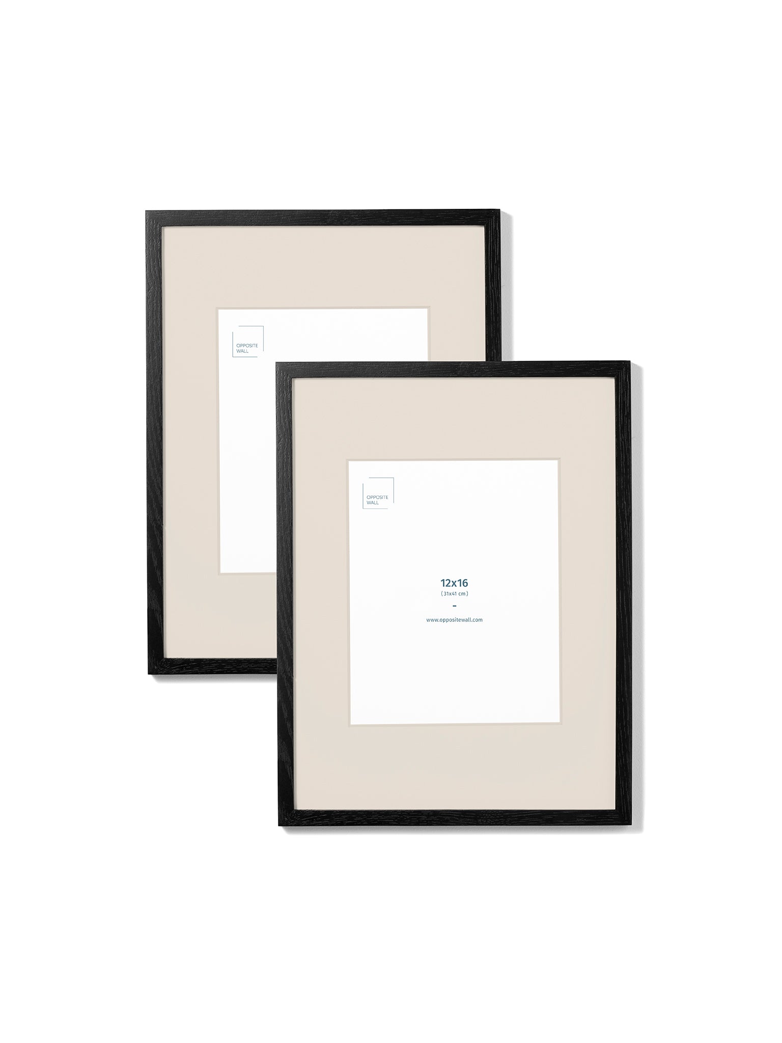 Premium Black Oak 12x16 Picture Frame Set (2 Pack) with Beige Mats - 8x10 Photo Opening - Perfect for Wall Decor, Family Photos & Office Display
