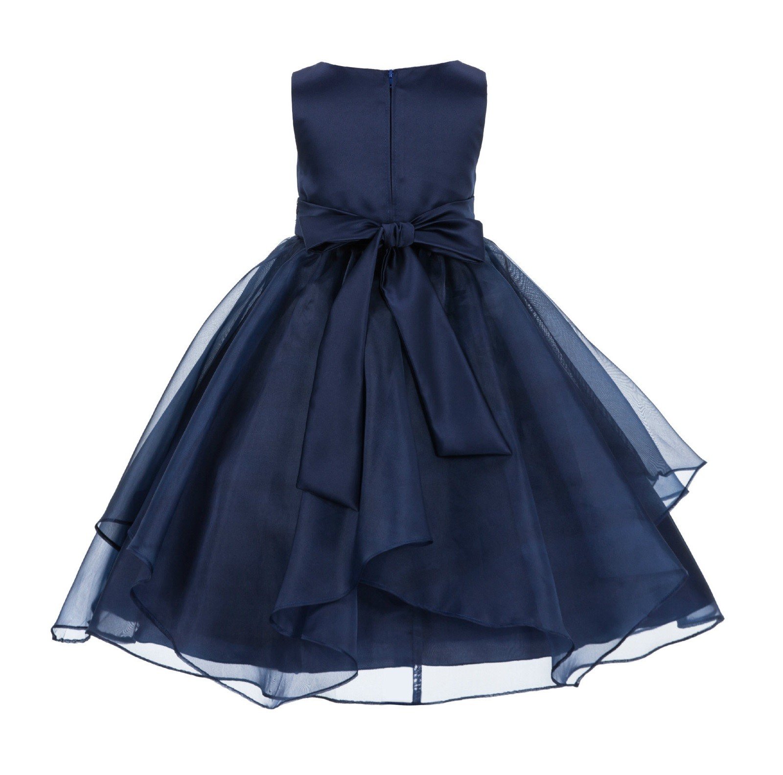 Elegant Asymmetric Ruffled Organza Sequin Flower Girl Dress for Toddlers - Perfect for Weddings, Pageants & Special Occasions