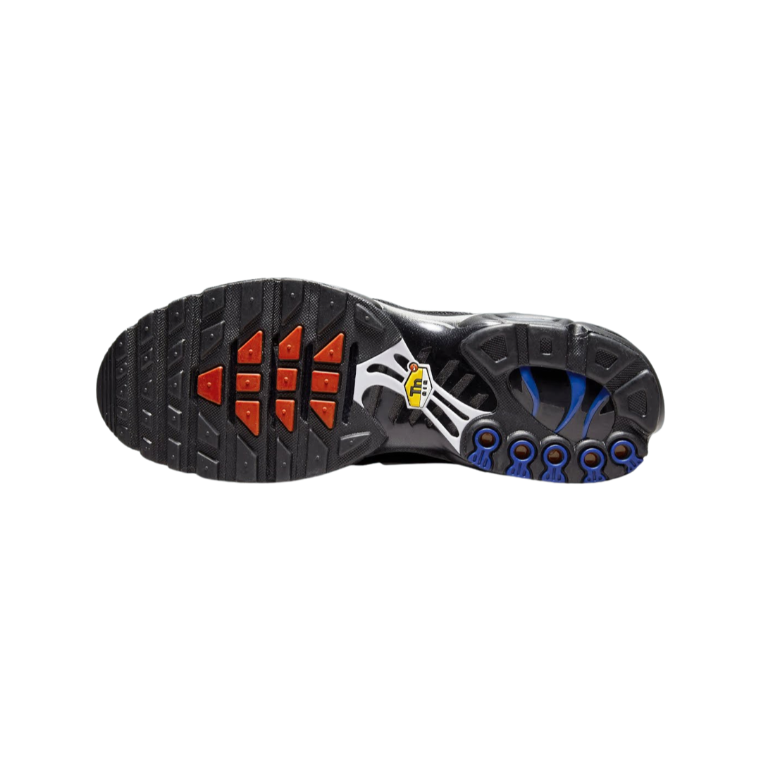 Nike Air Max Plus Men's Running Shoes - Black, White & Hyper Blue - Comfortable Cushioning for Jogging, Gym & Casual Wear - France Edition