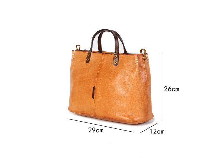 Handmade Italian Leather Work Handbag for Women - Stylish & Durable Office & Travel Tote Bag