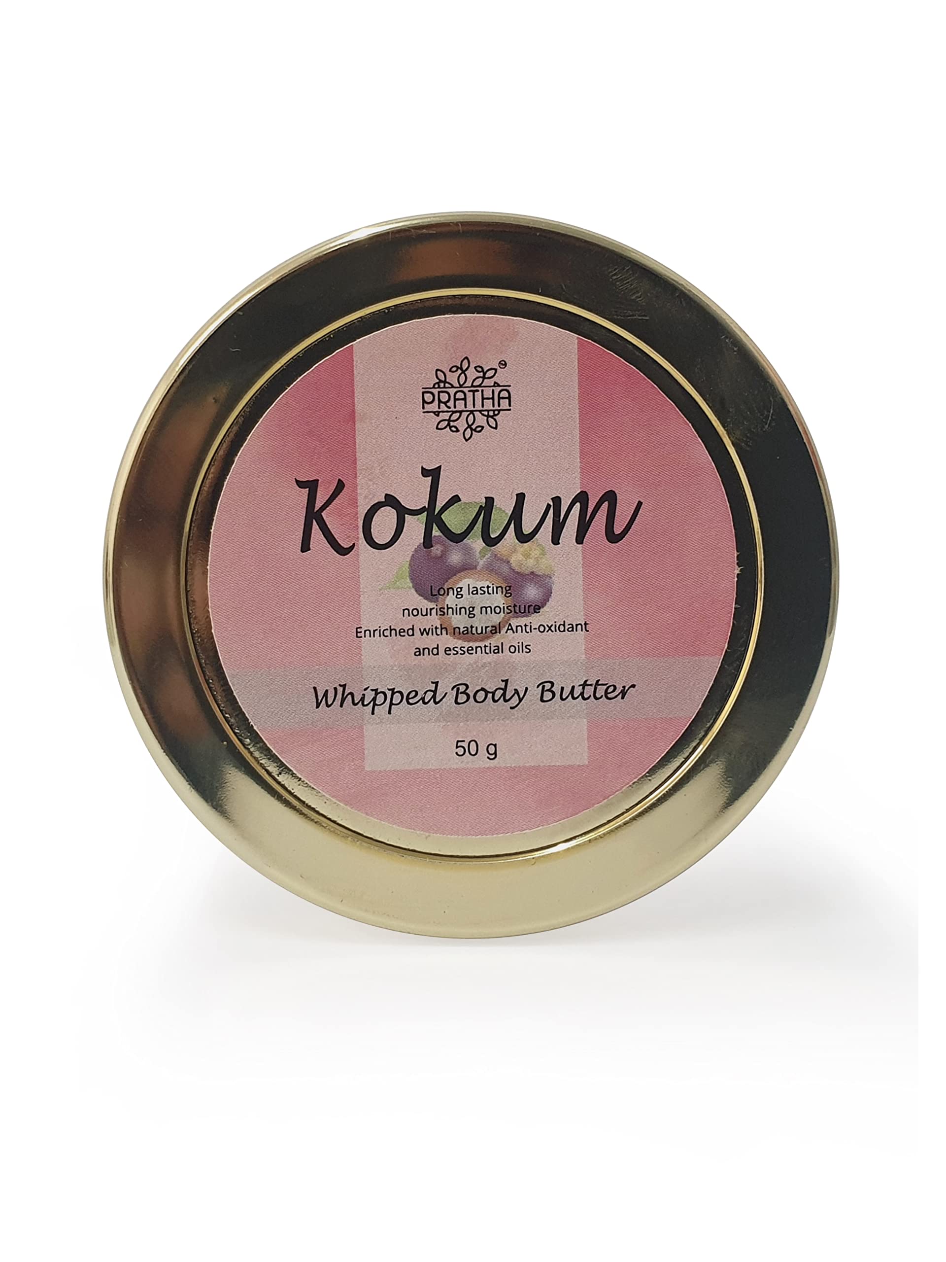 Pratha Naturals Kokum Body Butter Whipped Cream 100Gm - Deep Nourishing & Moisturizing Skin Care with Rich Chocolatey Cocoa for Women - Perfect for Dry Skin & Nighttime Hydration