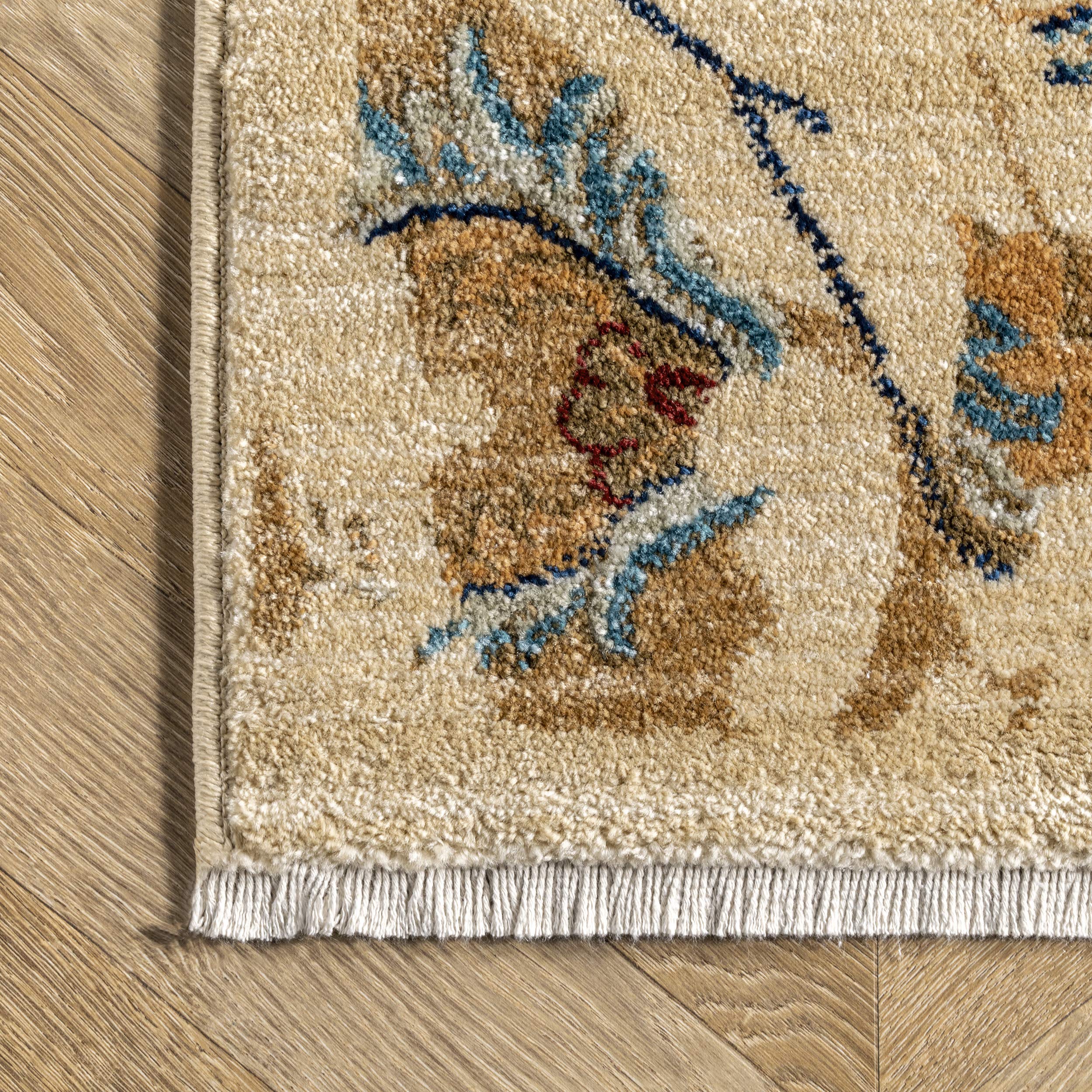 nuLOOM Sebrina Blossom 4x6 Beige Floral Area Rug - Perfect for Living Room, Bedroom & Home Decor