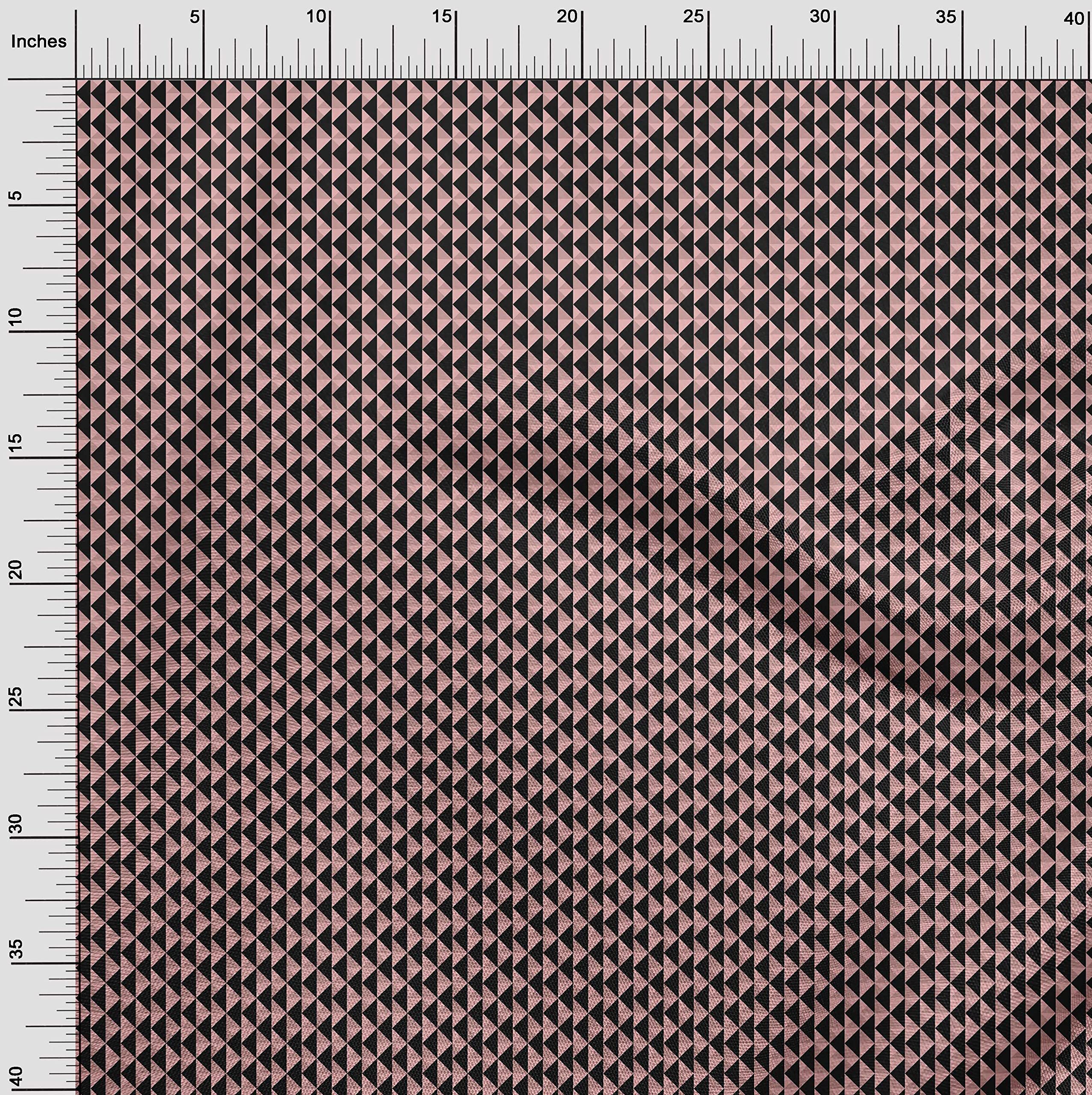 oneOone Polyester Spandex Black Geometric Print Fabric by The Yard - 56 Inch Wide Stretch Material for Dresses, Skirts & DIY Fashion Projects (Style #390)