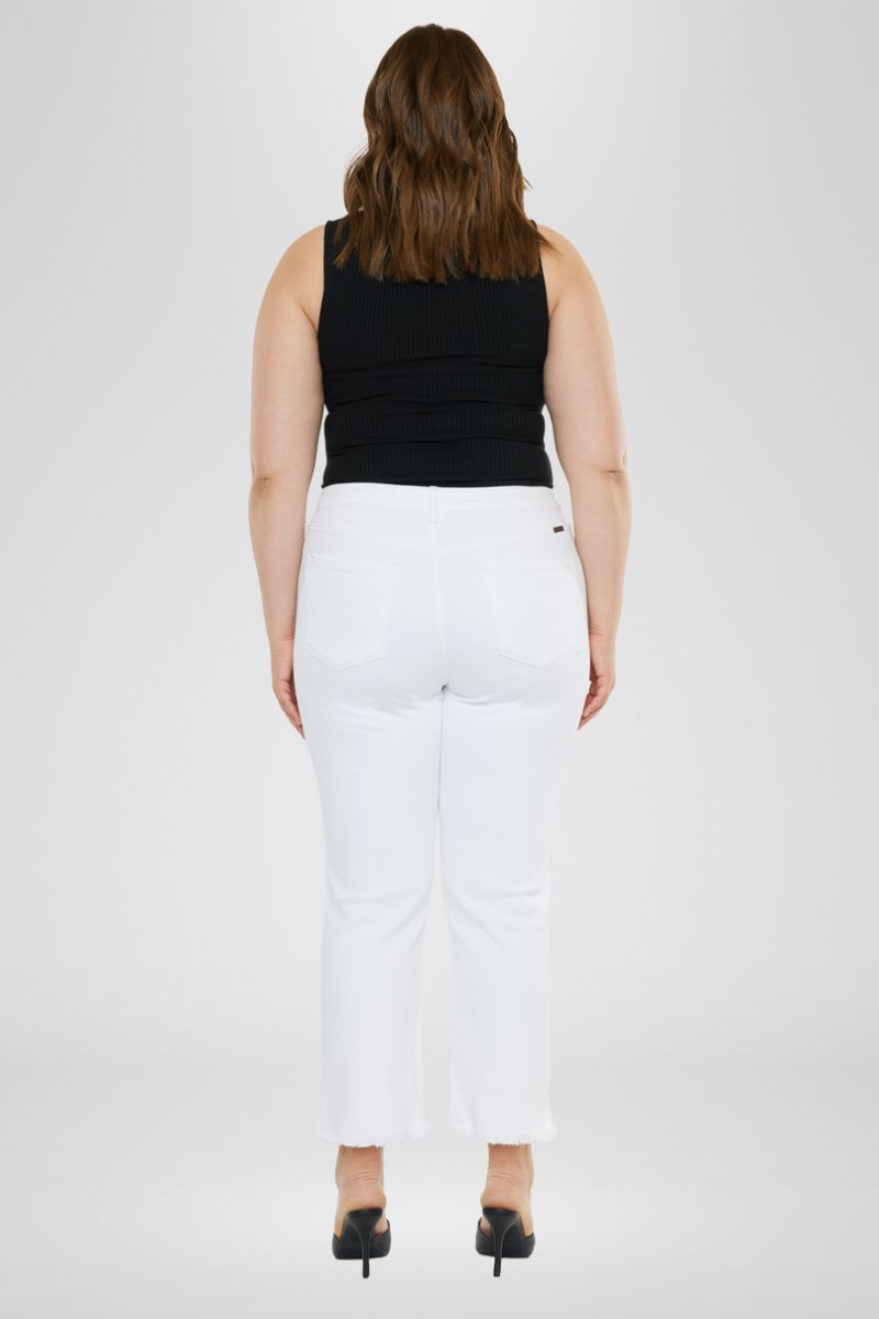 Rita High Rise Slim Straight Jeans for Women - Plus Size Stretch Denim Pants - Comfortable & Flattering Fit for Casual Wear and Office Outfits