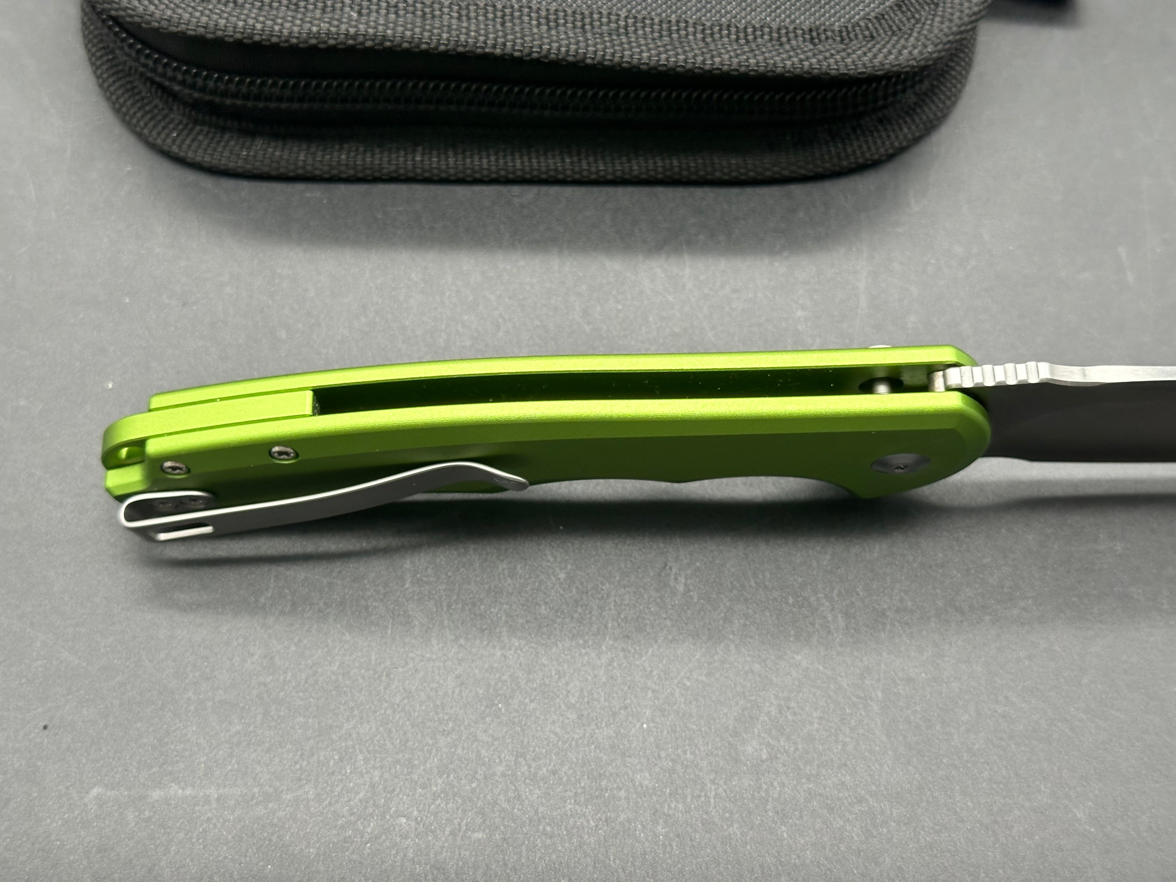 CIVIVI Button Lock Praxis Folding Knife - Lime Green Aluminum Handle, Nitro-V Drop Point Blade for EDC, Outdoor & Tactical Use