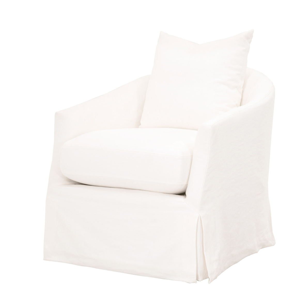 Santa Monica Slipcovered Swivel Chair - Modern Upholstered Accent Chair with 360° Rotation for Living Room, Bedroom, or Office - Comfortable & Stylish Home Decor Furniture