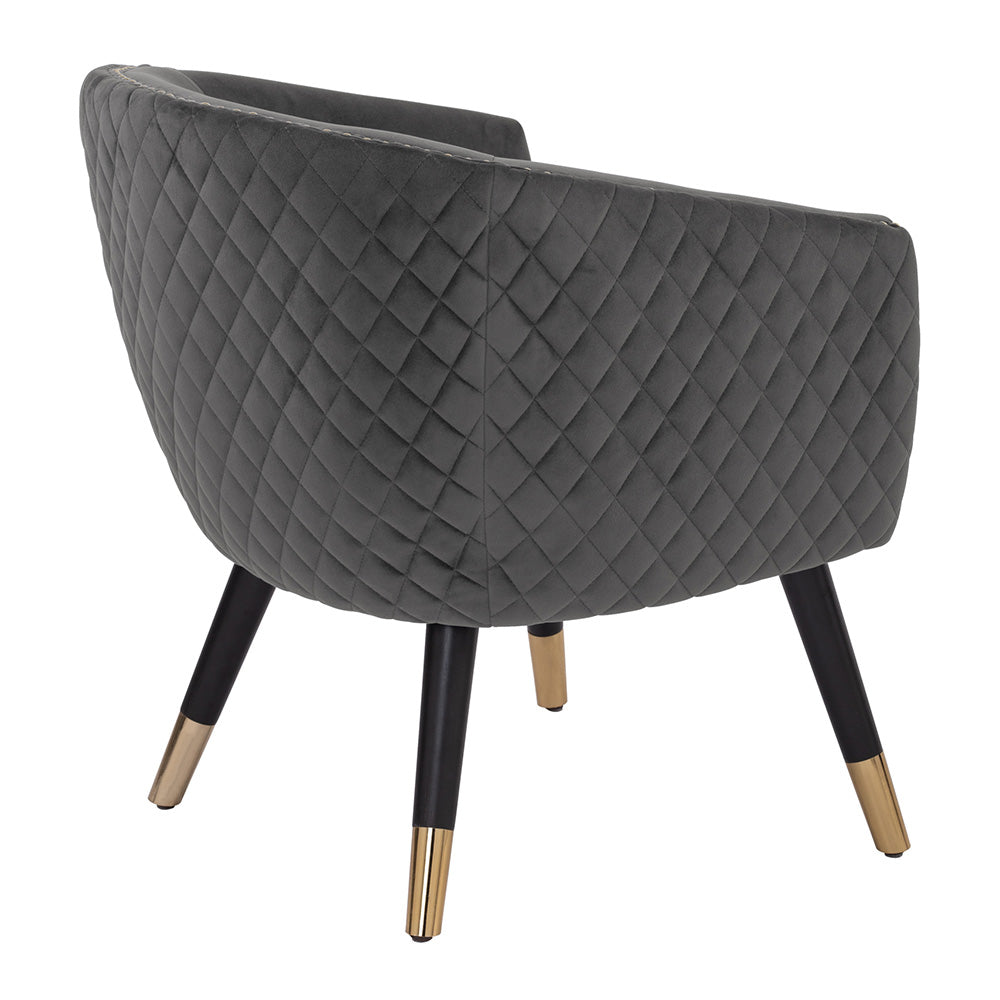 DENIZ Lounge Chair - Grey Modern Accent Chair for Living Room, Bedroom, or Office - Comfortable Upholstered Armchair with Soft Cushions