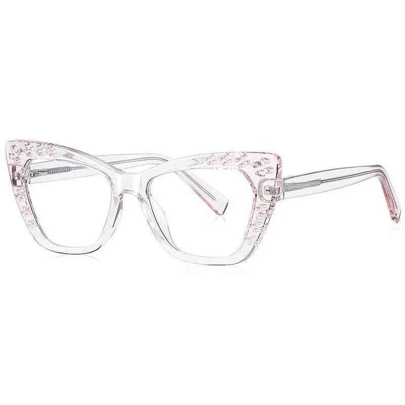 CCspace Women's Full Rim Cat Eye Titanium Reading Glasses R57000 - Lightweight & Durable Eyewear for Reading, Office Work, and Computer Use