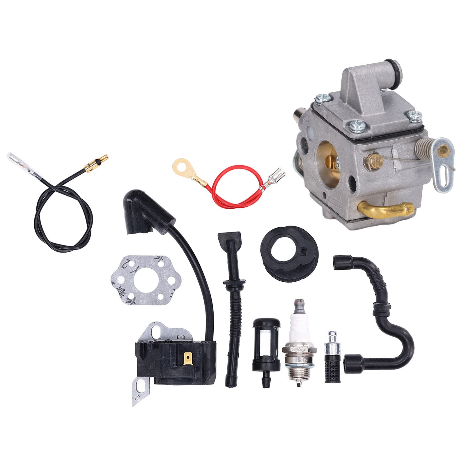Stihl 017 018 MS170C MS180 MS180C Chainsaw Carburetor Kit - C1Q-S57A C1Q-S57B Replacement with Fuel Filter & Ignition Coil | Compatible with Stihl Chainsaws for Tree Cutting, Firewood & Landscaping