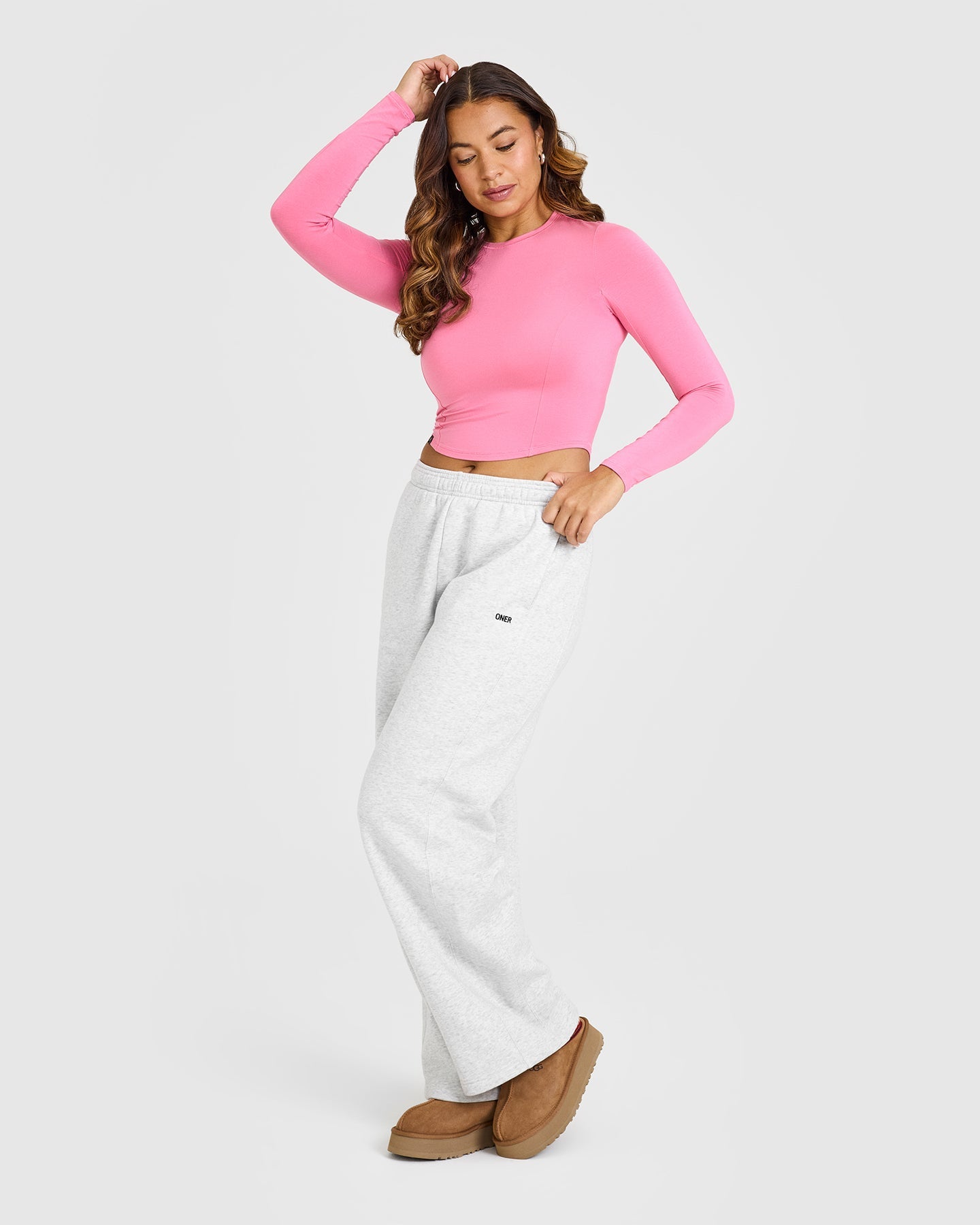 Mellow™ Soft Mid Long Sleeve Women's T-Shirt - Peony Pink | Comfortable Casual Wear for Everyday Outfits & Layering