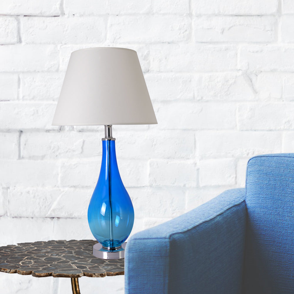 Tulip Ombre Droplet Glass Table Lamp Set of 2 - 28 Inch Modern Home Decor for Living Room, Bedroom & Office Lighting