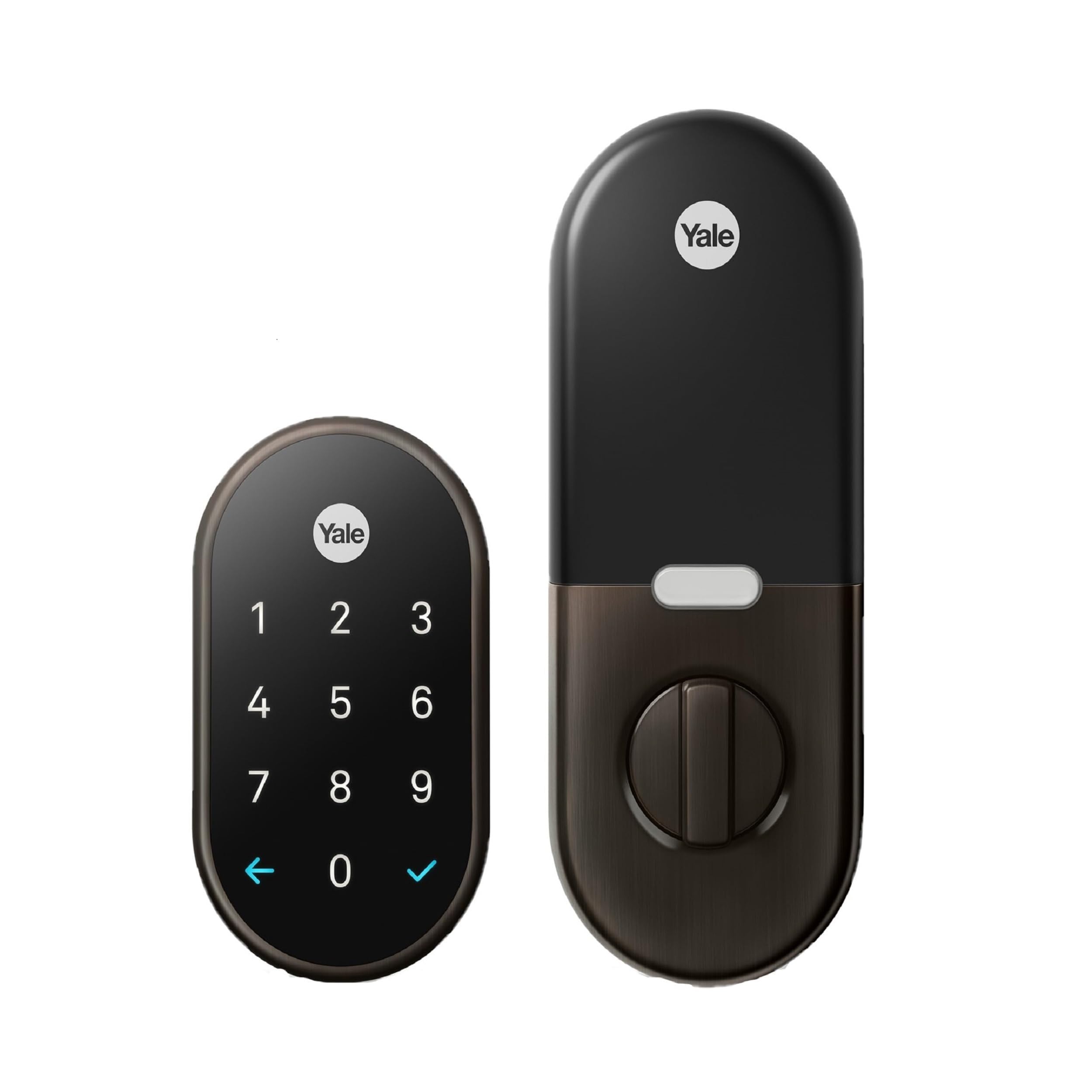 Google Nest x Yale Smart Lock - Keyless Entry Deadbolt with Tamper-Proof Keypad - Oil Rubbed Bronze Finish for Front Door Security - Perfect for Smart Homes & Vacation Rentals