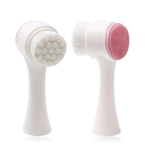 Exfoliating Facial Brush for Deep Cleansing & Pore Care - Pink Skin Care Tool with Ergonomic Plastic Handle | Perfect for Daily Face Cleansing & Makeup Removal