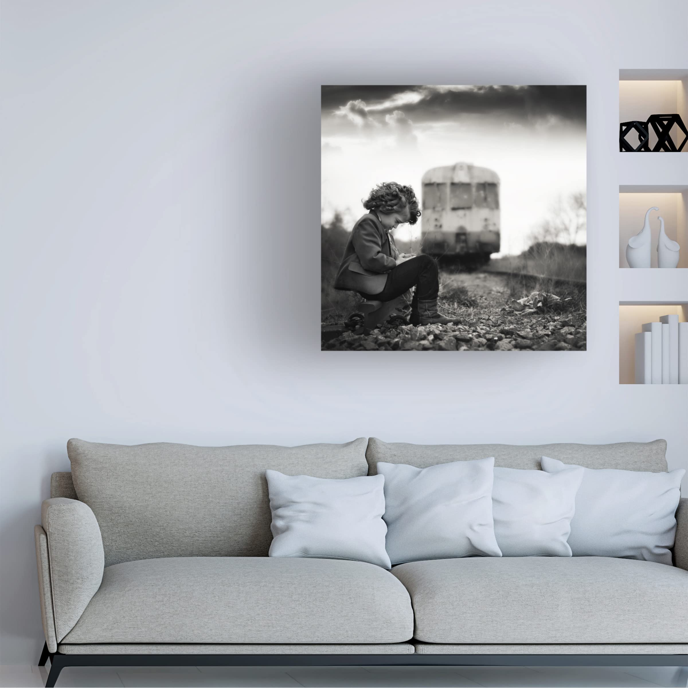 Trademark Fine Art 'Kpn' Canvas Wall Art by Ewa Cwikla - Modern Abstract Painting for Living Room, Bedroom & Office Decor
