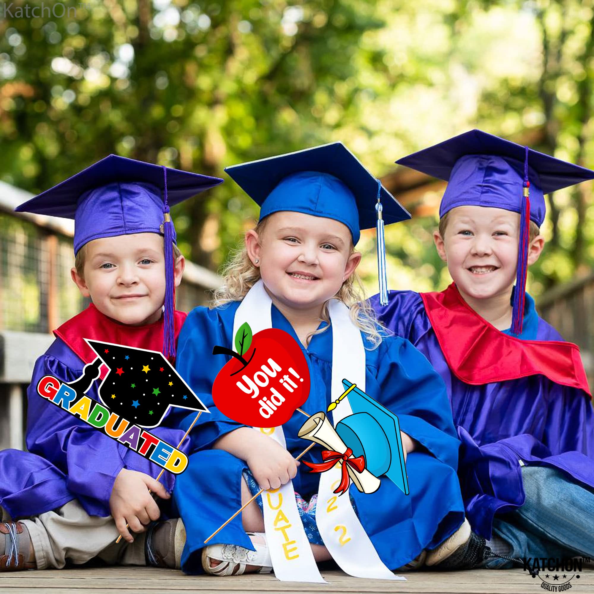 KatchOn 30-Piece Kindergarten Graduation Photo Booth Props Set - Preschool Graduation Decorations Class of 2025 - Perfect for School Parties, Classroom Celebrations & Graduation Photo Backdrops