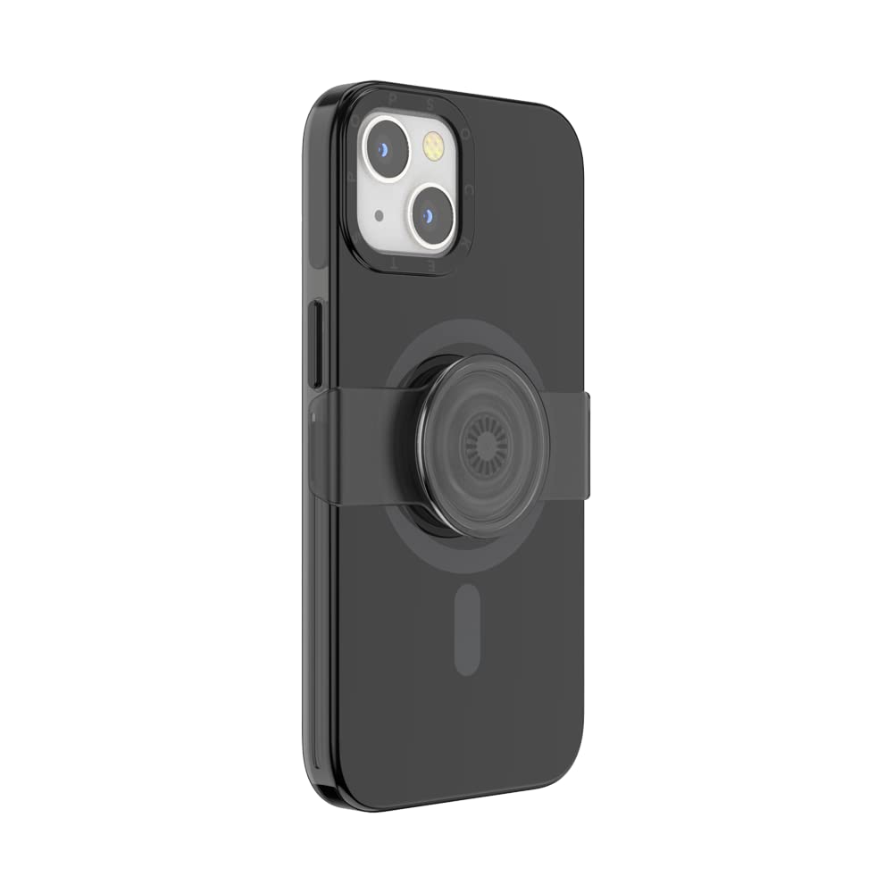 PopSockets MagSafe Compatible iPhone 13 Case with Phone Grip & Slide - Wireless Charging Phone Cover for iPhone 13 (Black) - Perfect for Everyday Use, Commuting & Hands-Free Video Calls