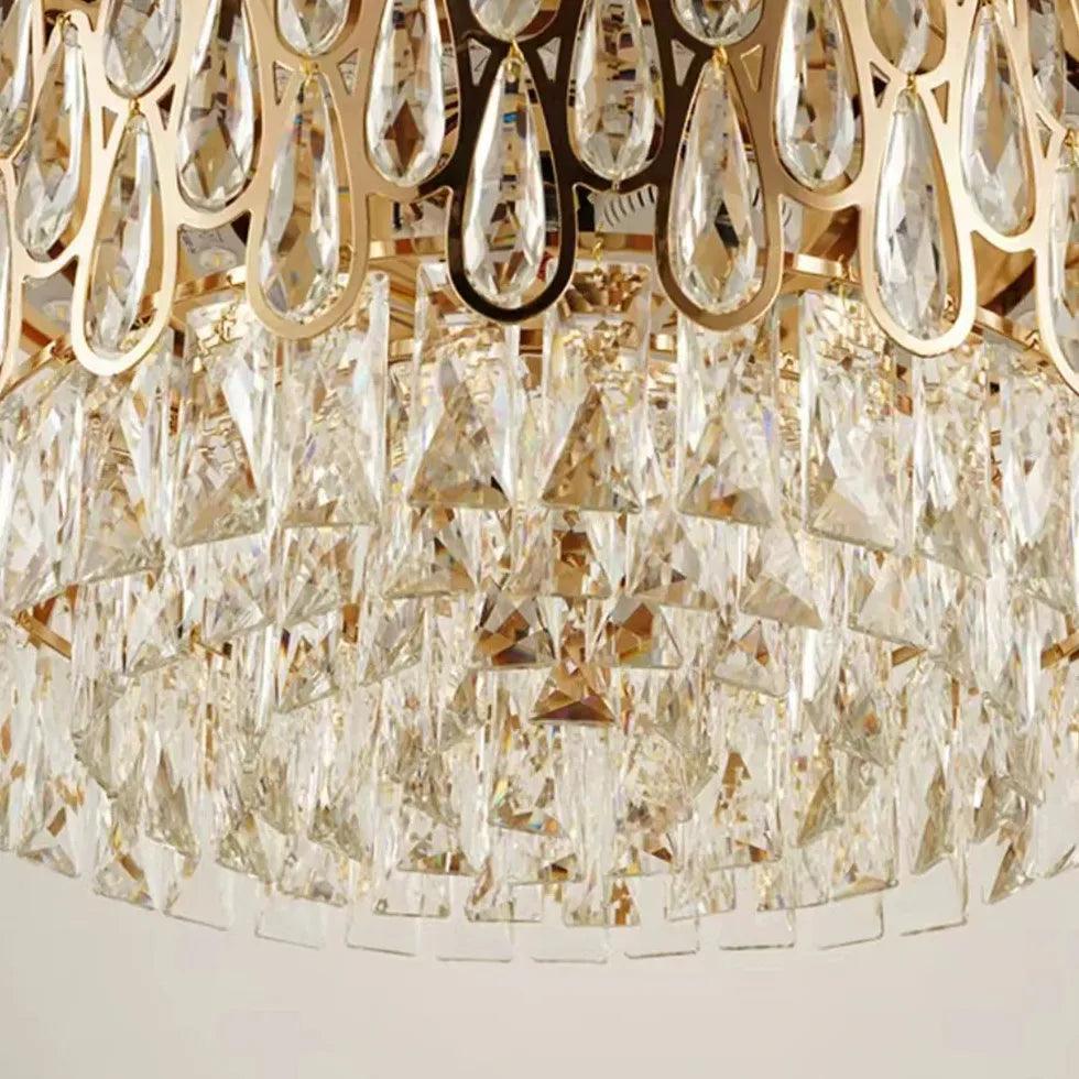 Crystal Water Drop Ceiling Fan with LED Light - Elegant Modern Design for Living Room, Bedroom & Dining Room